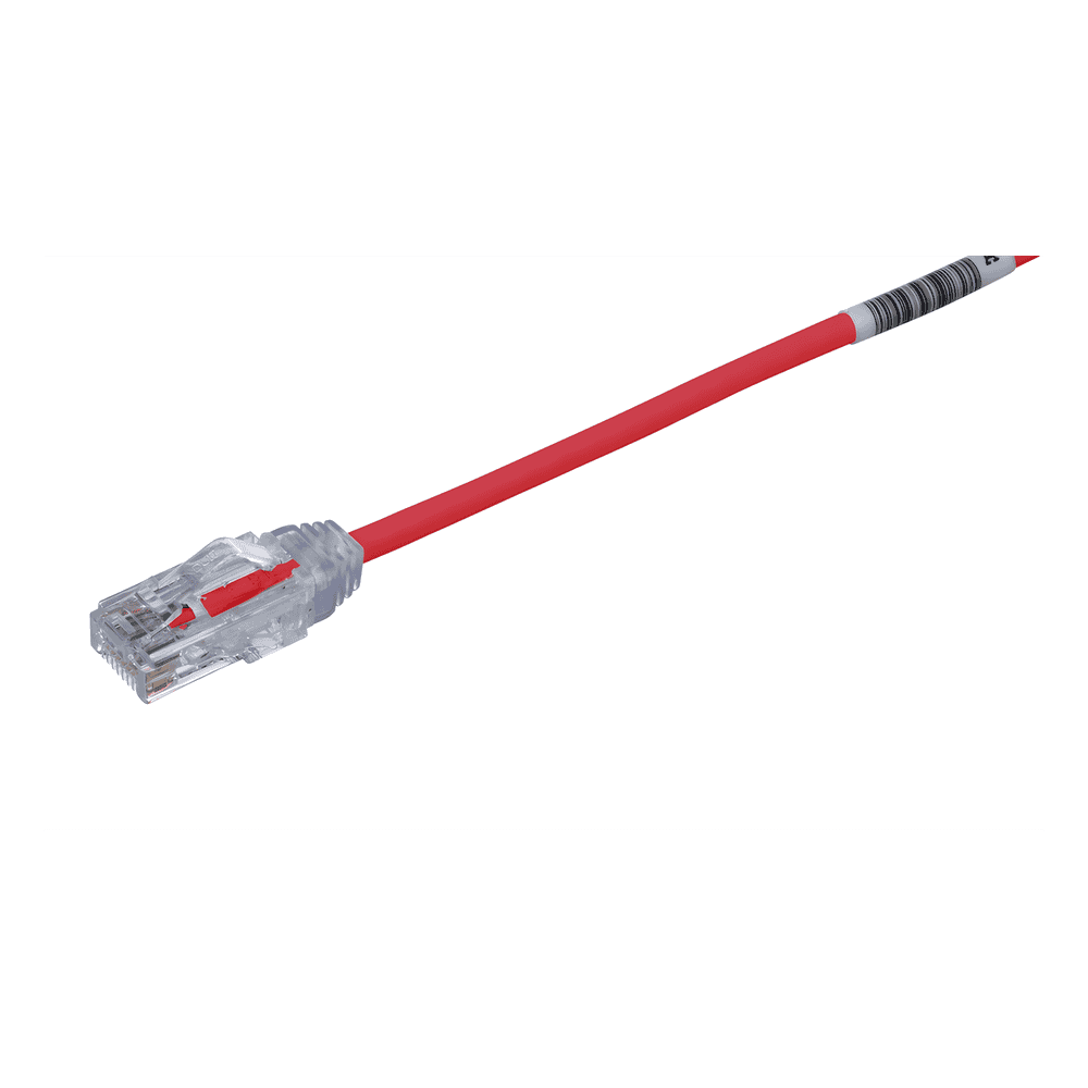 Cable de Parcheo TX6, UTP Cat6, Diámetro Reducido (28AWG), Color Rojo, 20 cm UTP28SP0.2MRD