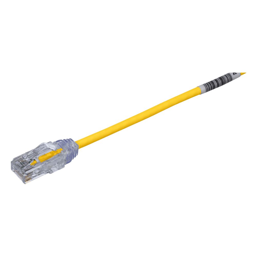 Cable de Parcheo TX6, UTP Cat6, Diámetro Reducido (28AWG), Color Amarillo, 20 cm UTP28SP0.2MYL