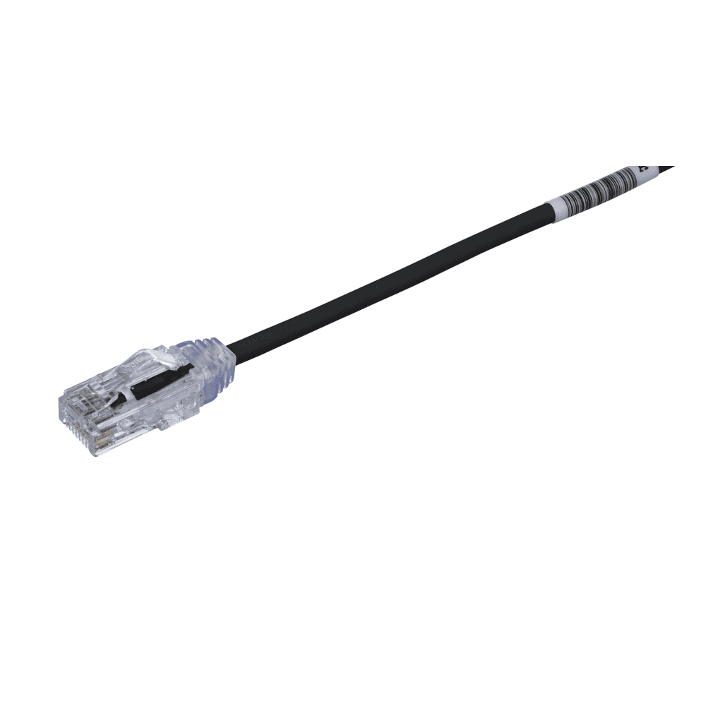 Cable de Parcheo UTP Cat6A, CM/LSZH, Diámetro Reducido (28AWG), Color Negro, 1ft UTP28X1BL