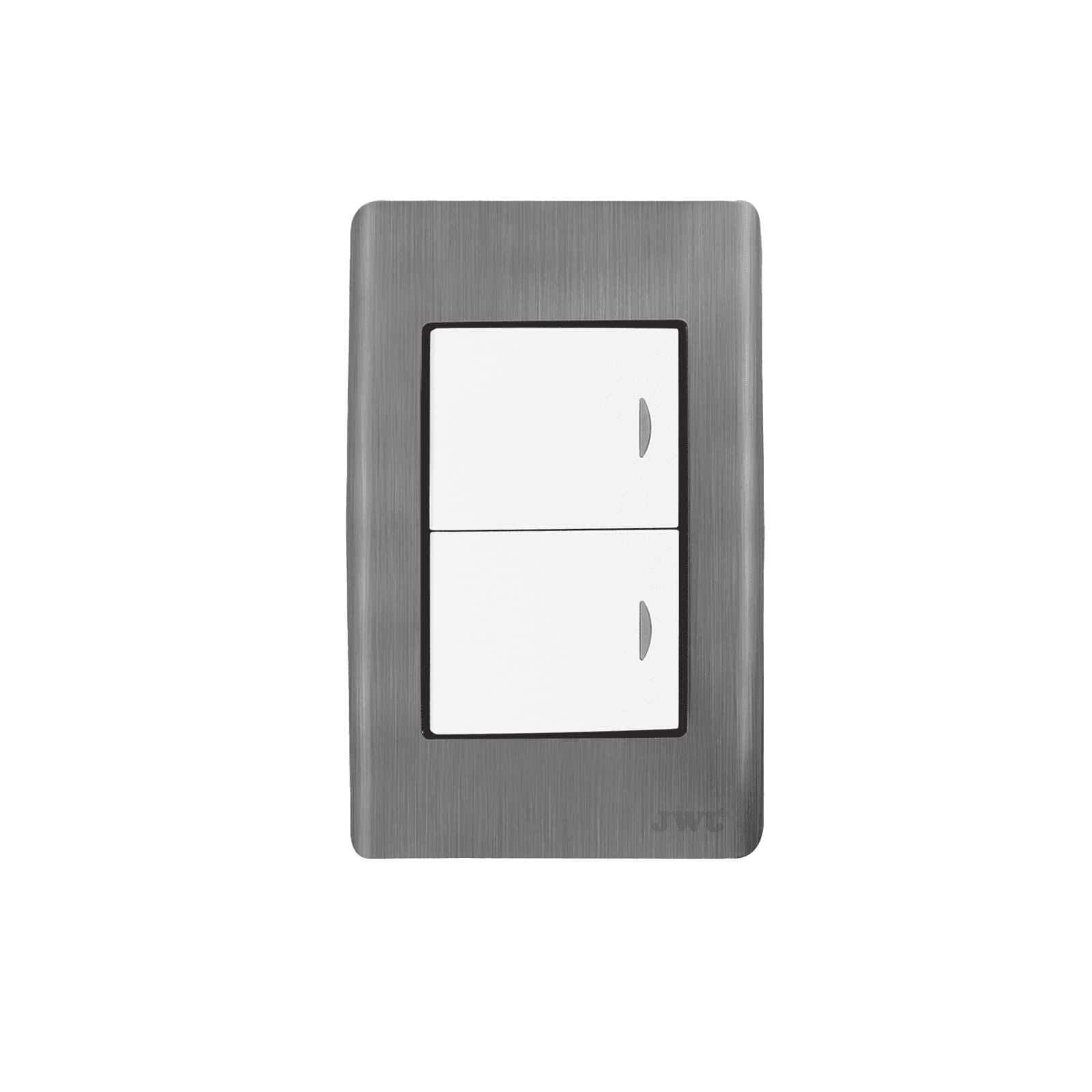 Placa con 2 Interruptores Sencillos 10 A/ 127 V CA ~ 60 Hz /  Carcasa de Acero. JTL-E7505 - JWJ