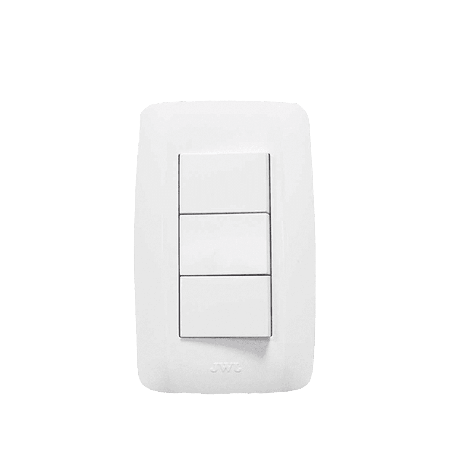Placa con 3 Interruptores Sencillos 10 A/ 127 V CA ~ 60 Hz /  1 Módulo / Color Blanco. JTL-C7309 - JWJ
