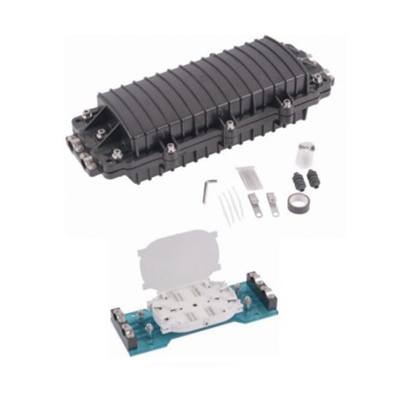 Caja de Distribución de Fibra Óptica Horizontal, hasta 96 empalmes, Exterior IP68, 2 puertos de entrada y salida LP-SCH96-2 - LINKEDPRO BY EPCOM