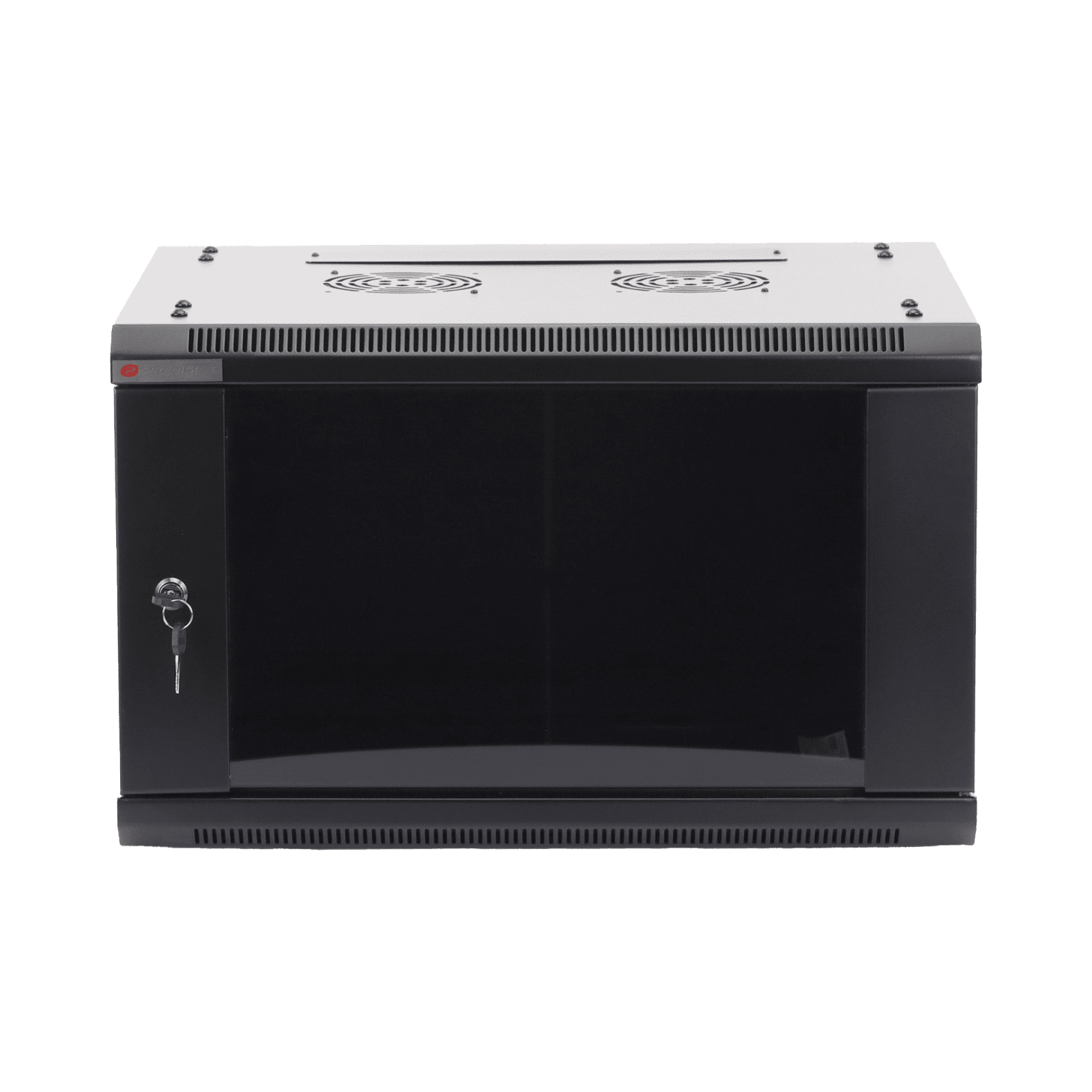Gabinete PRECISION, Con Puerta de Cristal, de 19in, 6UR, 430mm de Profundidad, Color Negro PSTC-06-645-BDG - PRECISION