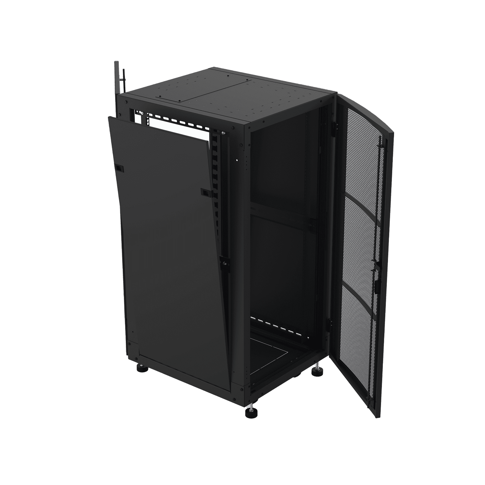 Gabinete Profesional para Telecomunicaciones de Piso, 24 UR, 600 mm de Profundidad, Puerta Ventilada y Chapa de Seguridad con Llave Única para un Almacenamiento Eficiente y Protegido LF-06-06-24UB - LINKEDPRO BY EPCOM
