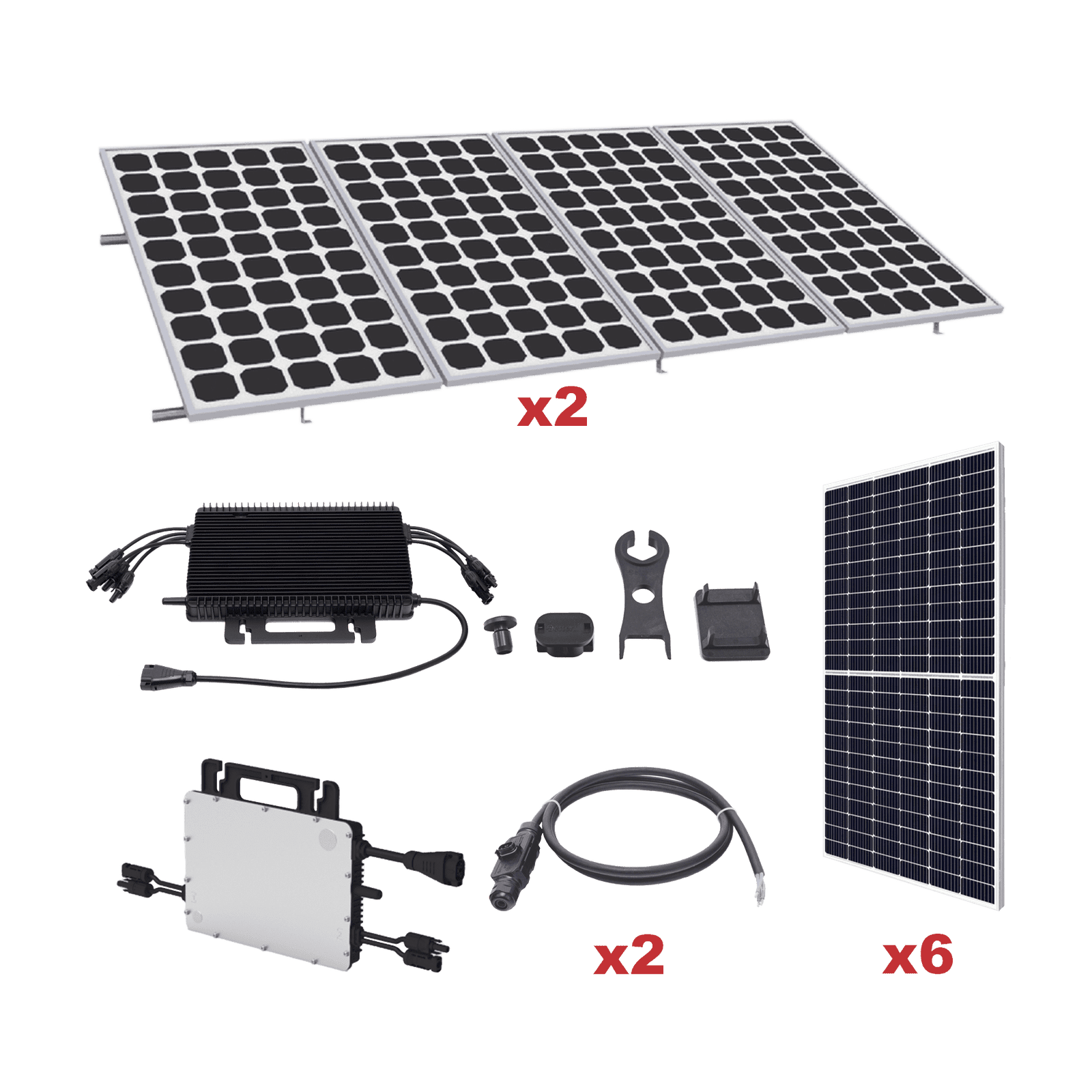 Kit Solar para Interconexión de 3.3 KW de Potencia Pico 220Vcc con Microinversor y 6 Módulos de 550 W (Incluye Montaje) KIT-HMS-3K-550SP - HOYMILES