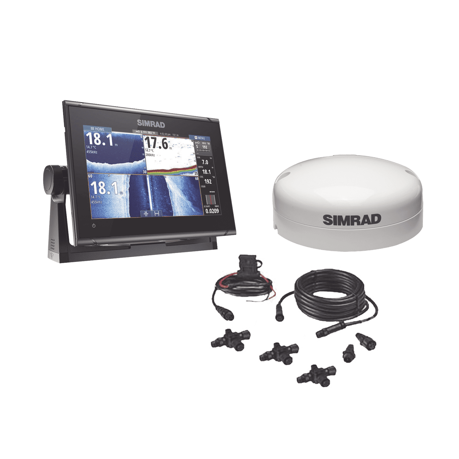 Kit de pantalla multifuncional GO9 con kit NMEA2000 y antena GS25 GO9-GPSKIT - SIMRAD