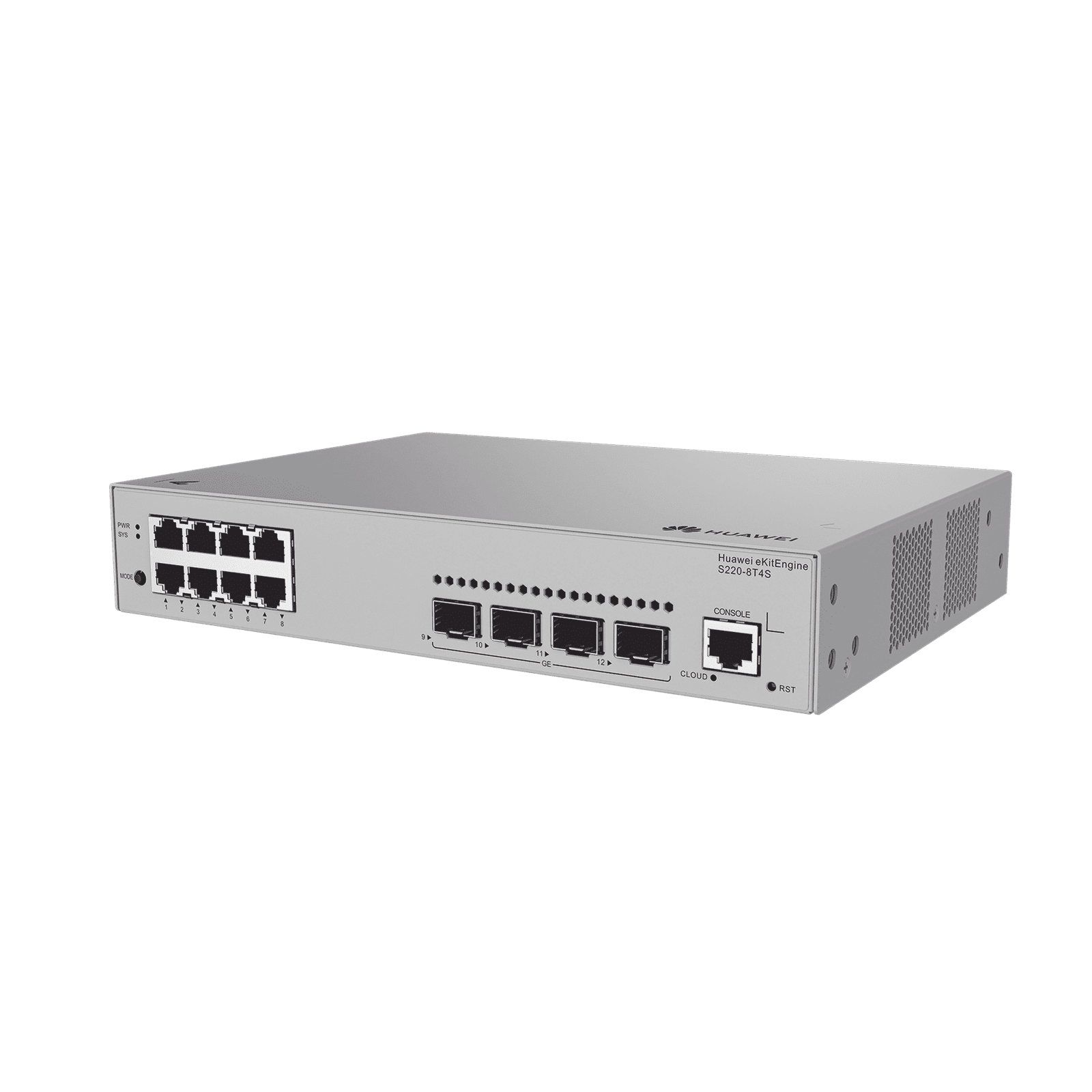 Switch Gigabit Administrable Capa 2 / 8 puertos 10/100/1000 Mbps / 4 Puertos SFP Uplink / Administración Nube Gratis S2208T4S - HUAWEI