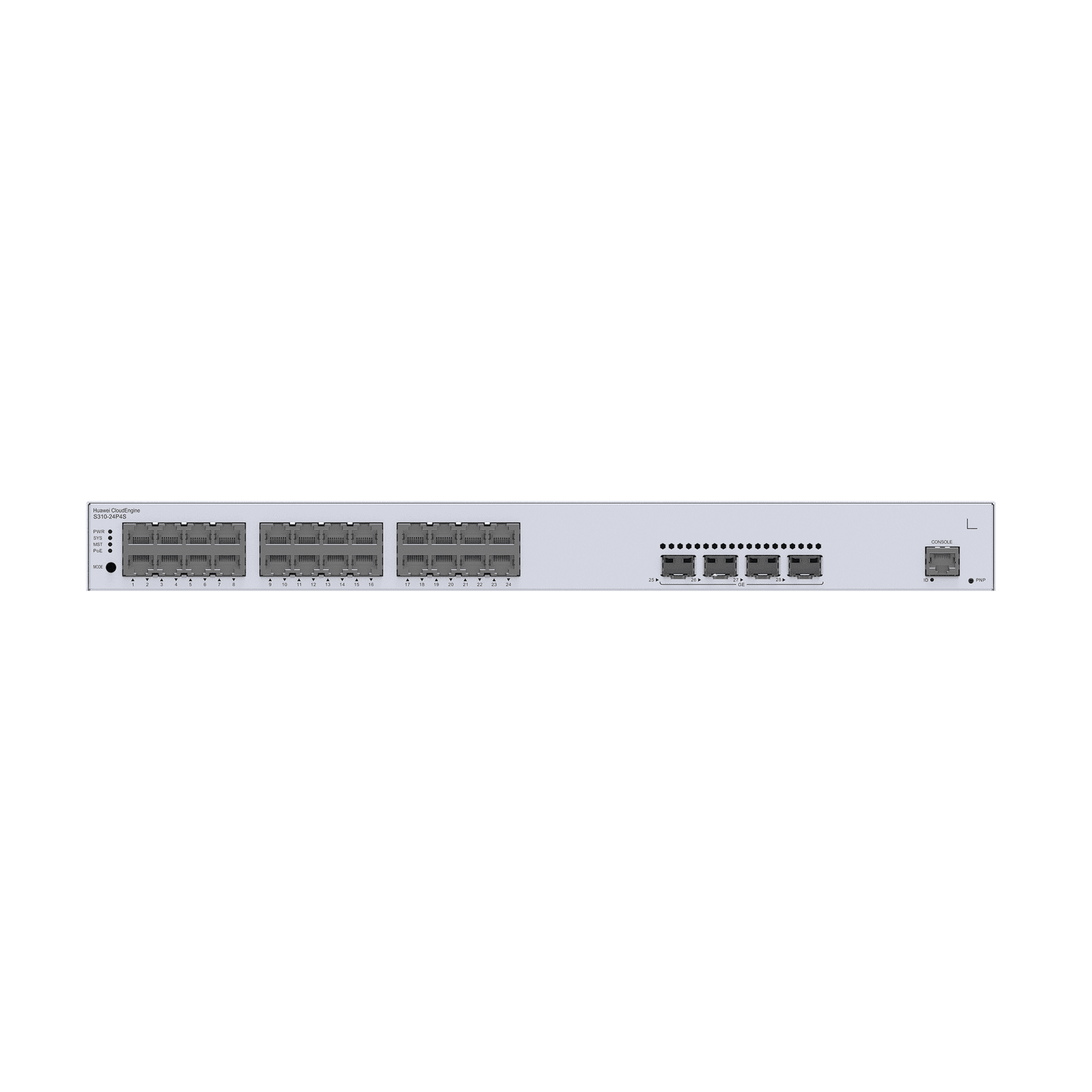 Switch Gigabit Administrable PoE Capa 3 / 24 puertos 10/100/1000 Mbps (PoE) / 4 Puertos SFP Uplink / 400W / PoE Perpetuo / iStack / Administración Nube Gratis S310-24P4S - HUAWEI