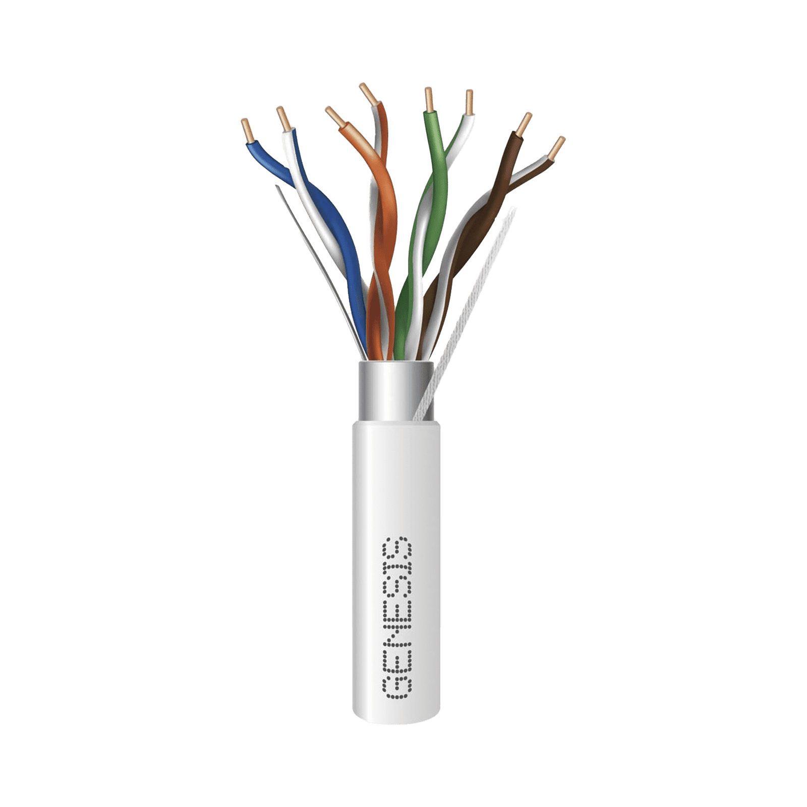 Bobina de 305 M de cable Cat5e / 24X4 AWG BLINDADO, PLENUM de Color Blanco para aplicaciones de Voz y Datos 53881001 - GENESIS