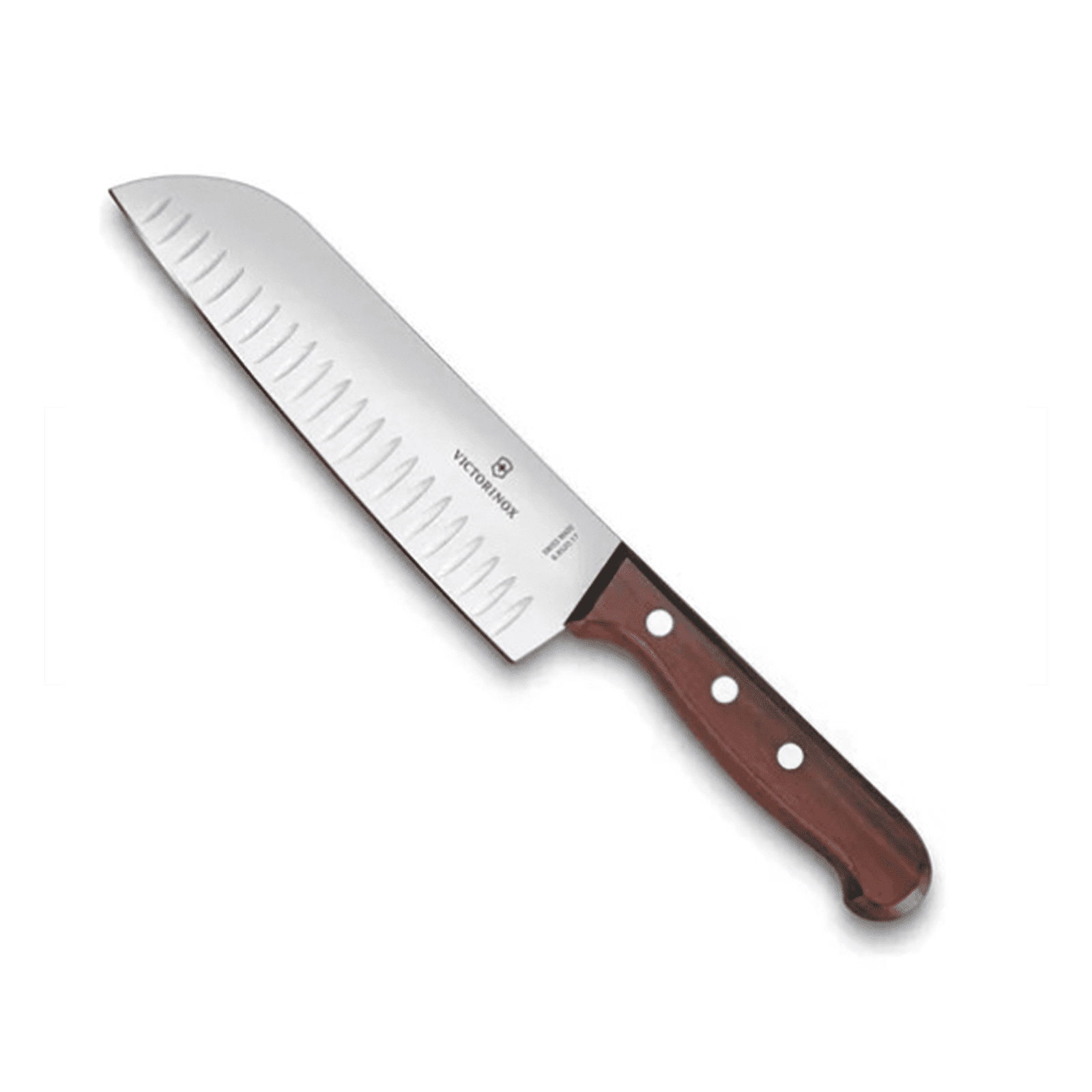 Cuchillo Santoku Wood de 17 cm, filo con alvéolos estilo Japones. 6.8520.17G 166308 - VICTORINOX