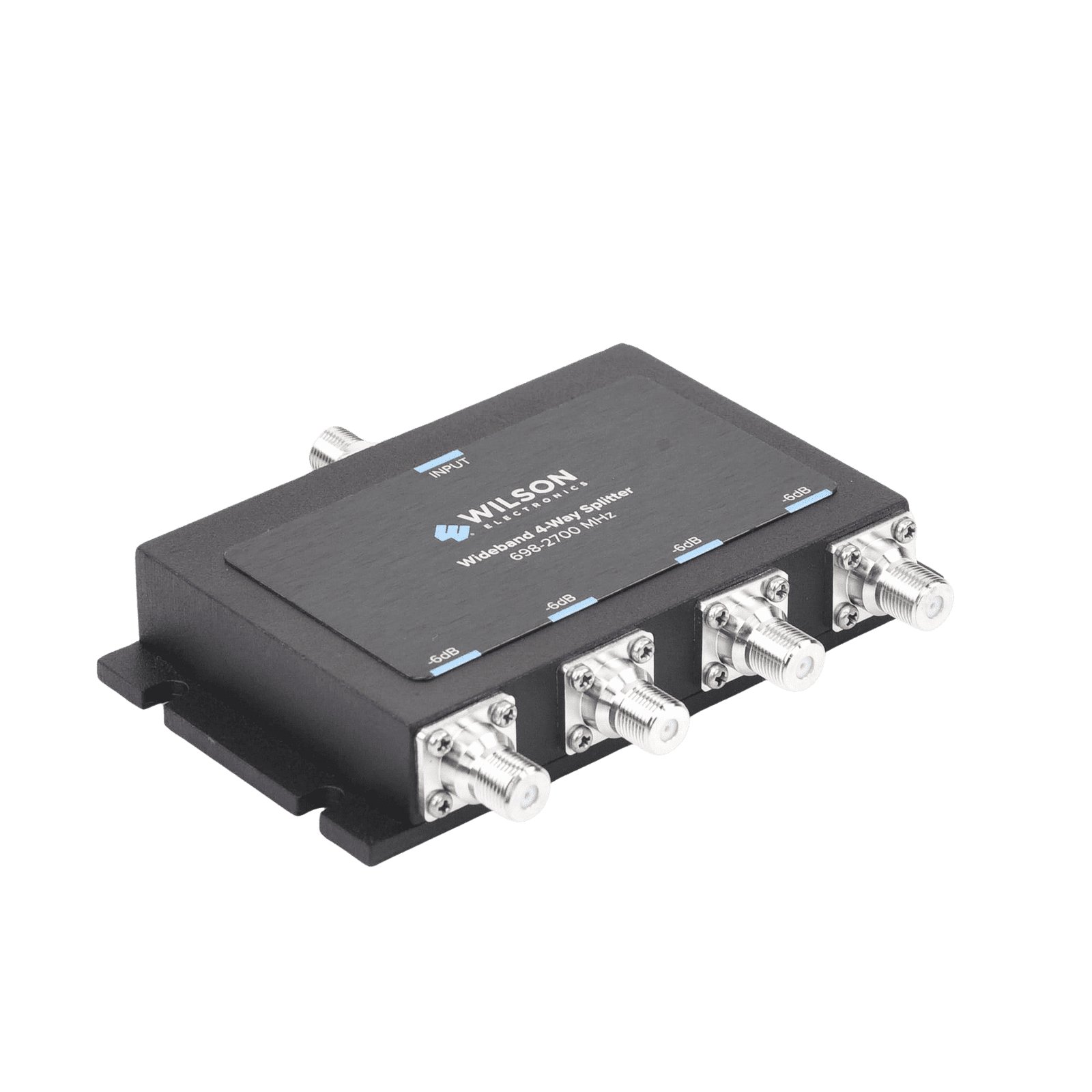 Divisor de potencia de 4 vías para la distribución de señal a dos antenas de servicio | 6 dB de pérdida por puerto | Conectores F hembra 850-036 196117 - WILSONPRO / WEBOOST