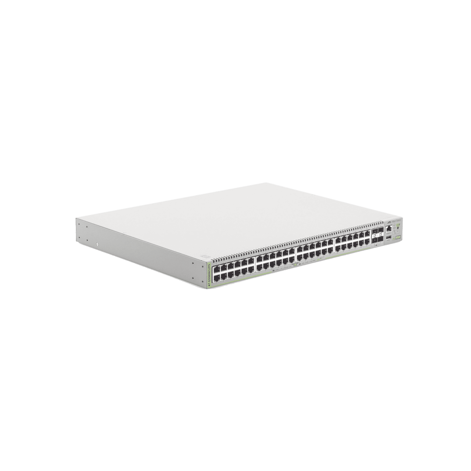 Switch PoE+ Administrable CentreCOM GS980M, Capa 3 de 48 puertos 10/100/1000Mbps + 4 SFP Gigabit, 740 W AT-GS980M/52PS-10 169839 - ALLIED TELESIS