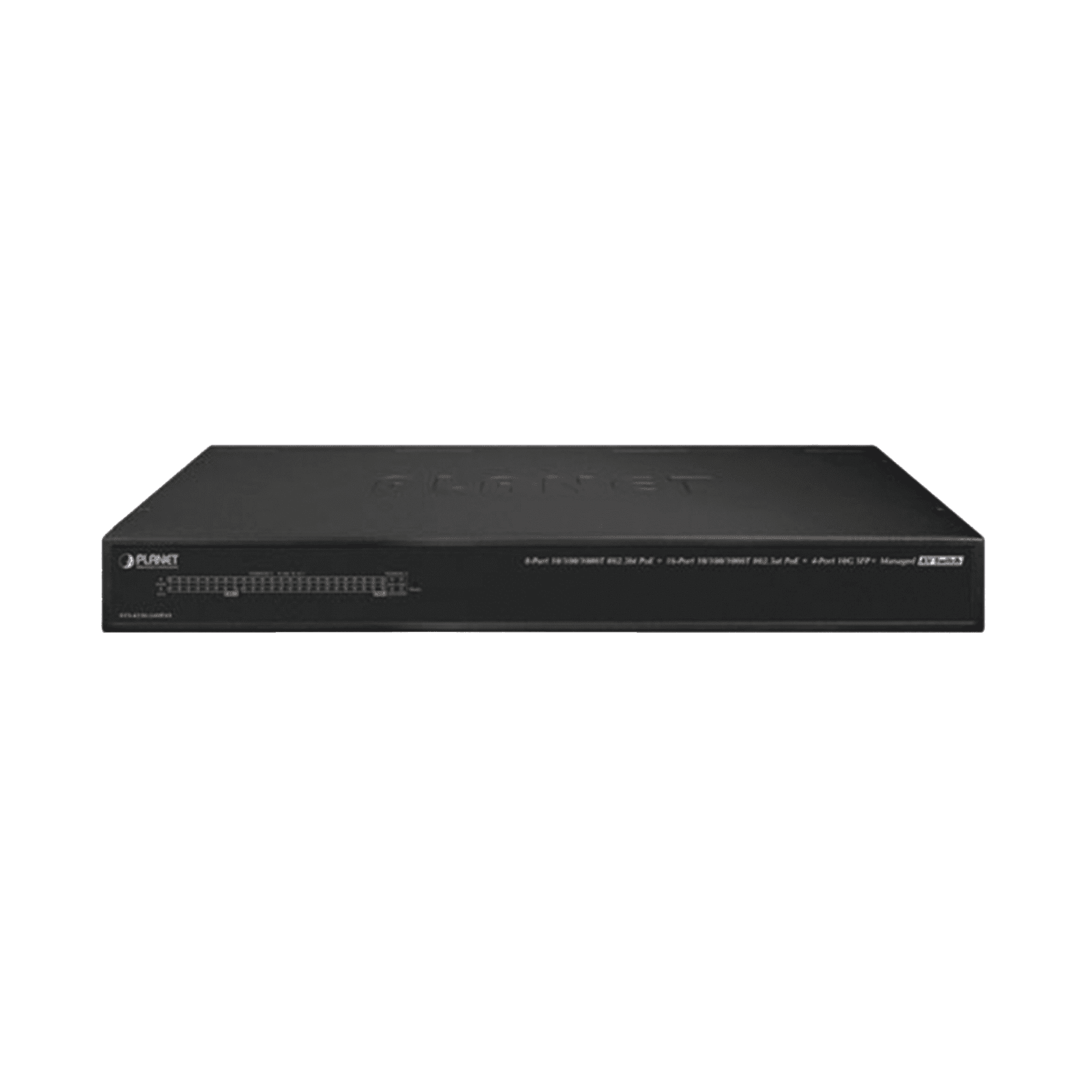 Switch AV Profesional para Integraciones Audiovisuales, , 8 Puertos PoE Gigabit 802.3bt, 16 Puertos PoE Gigabit 802.3at, 4 Puertos SFP 10 G, Hasta 450 W de Potencia AVS-4210-24HP4X - PLANET