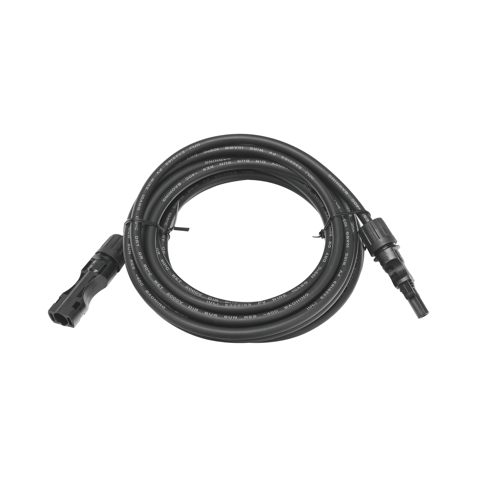 Cable Fotovoltaico 2.5 m, Negro, Calibre 10 AWG con Terminales MC4 en Ambos Extremos CBLMC42P5MBLKV2 - EPCOM POWERLINE