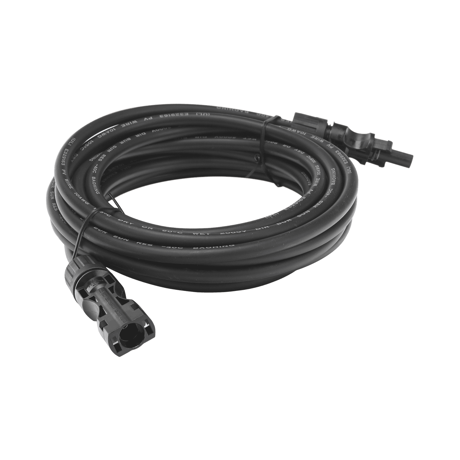 Cable Fotovoltaico 2.5 m, Negro, Calibre 10 AWG con Terminales MC4 en Ambos Extremos CBLMC42P5MBLKV2 - EPCOM POWERLINE