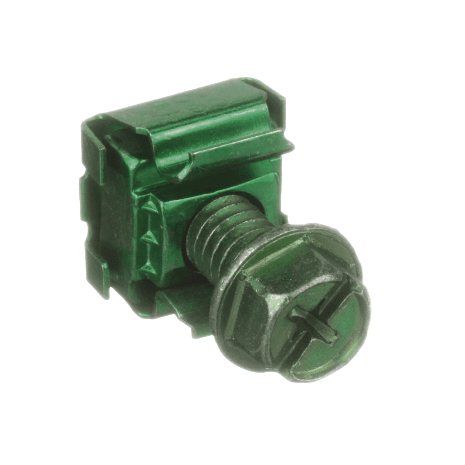 KIT 4 Tuercas Enjauladas No. 12-24, 4 Tornillos Rosca 1/2″ Verde. CNB4K - PANDUIT