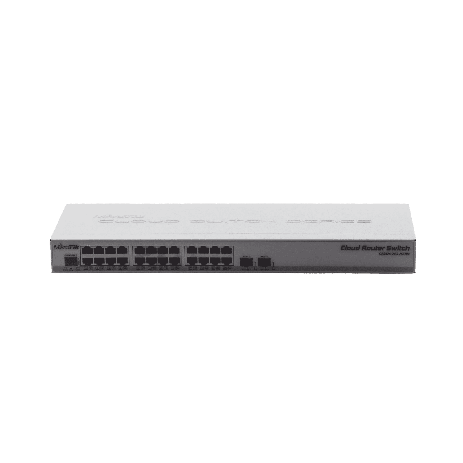 Switch Sistema Operativo Dual 24 Puertos Gigabit Ethernet y 2 Puertos SFP+ CRS326-24G-2S+RM 196782 - MIKROTIK