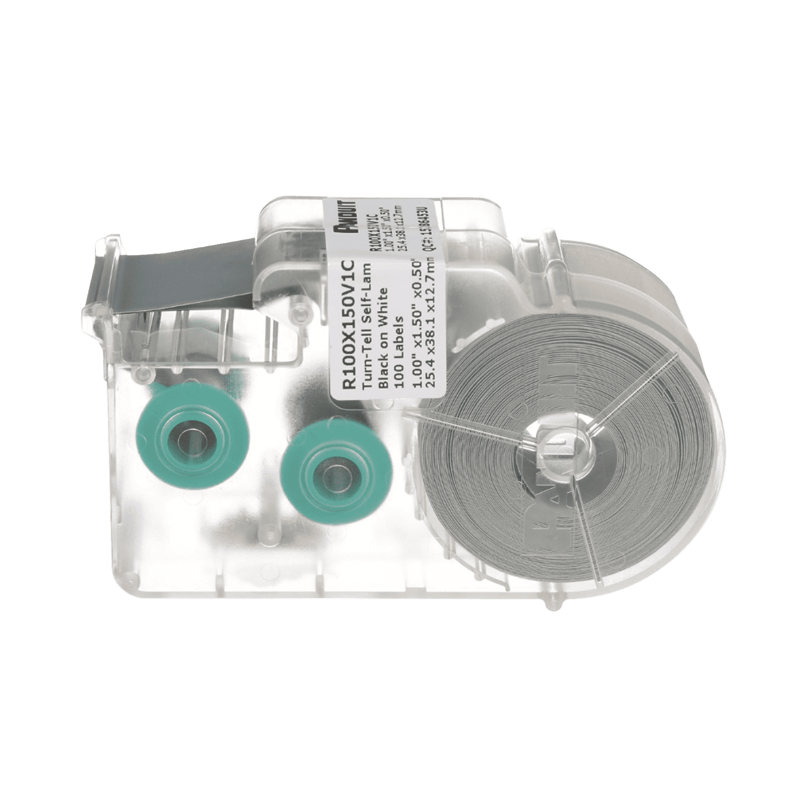 Casete de 100 Etiquetas Autolaminadas Turn-Tell, Con Rotación para Mejor Visibilidad, para Cables de Redes de Cobre o Fibra Óptica, de 5.5 a 7.1 mm de Diámetro R100X150V1C - PANDUIT