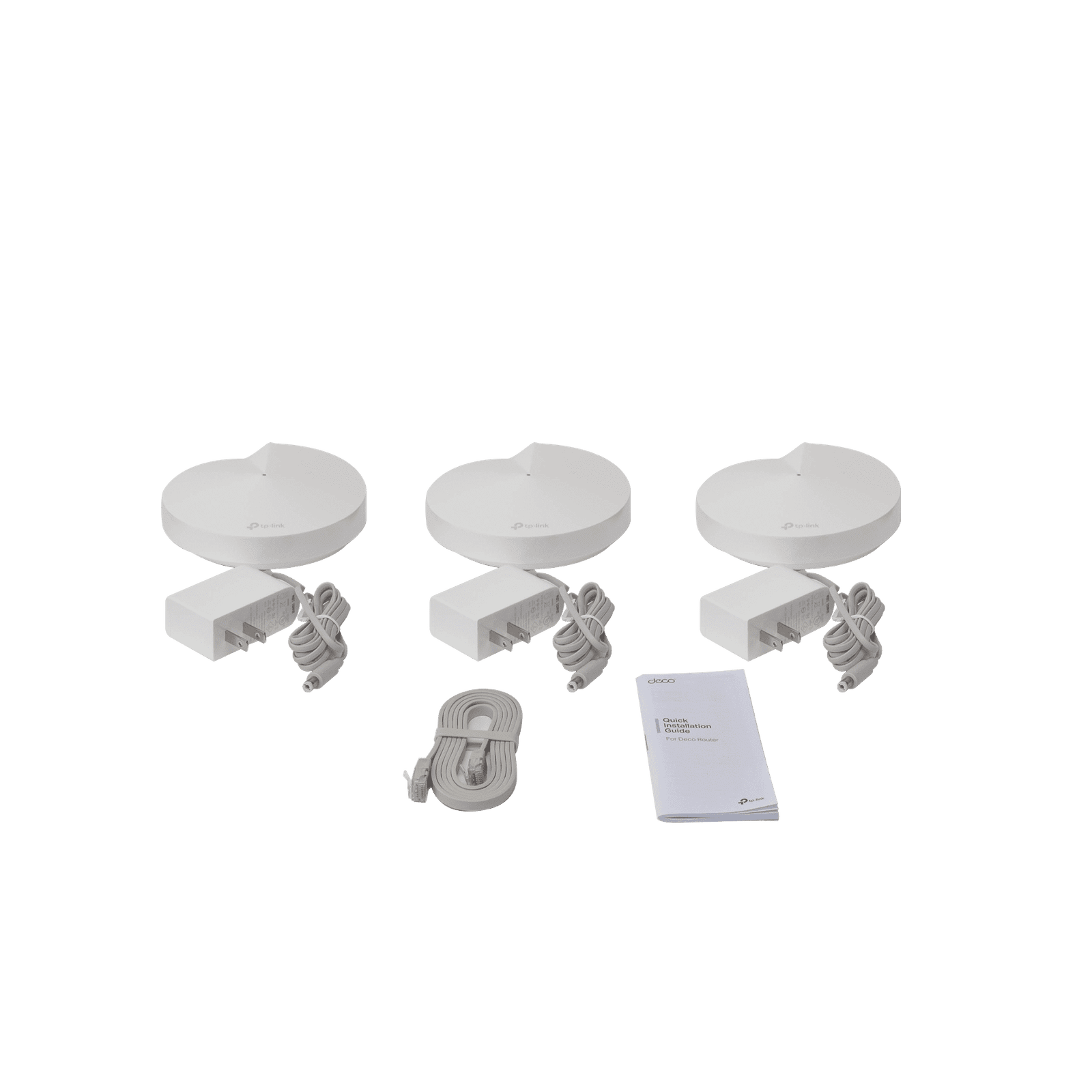 Kit 3 Routers Inalámbricos MESH Interior para Hogar / Doble Banda Wi-Fi 5 AC1300 Mbps / 2 Puerto Gigabit WAN/LAN / 4 Antenas Internas / Administración Mediante la App Deco (iOS, Android) / Protección HomeCare DECOM5-3PACK - TP-LINK