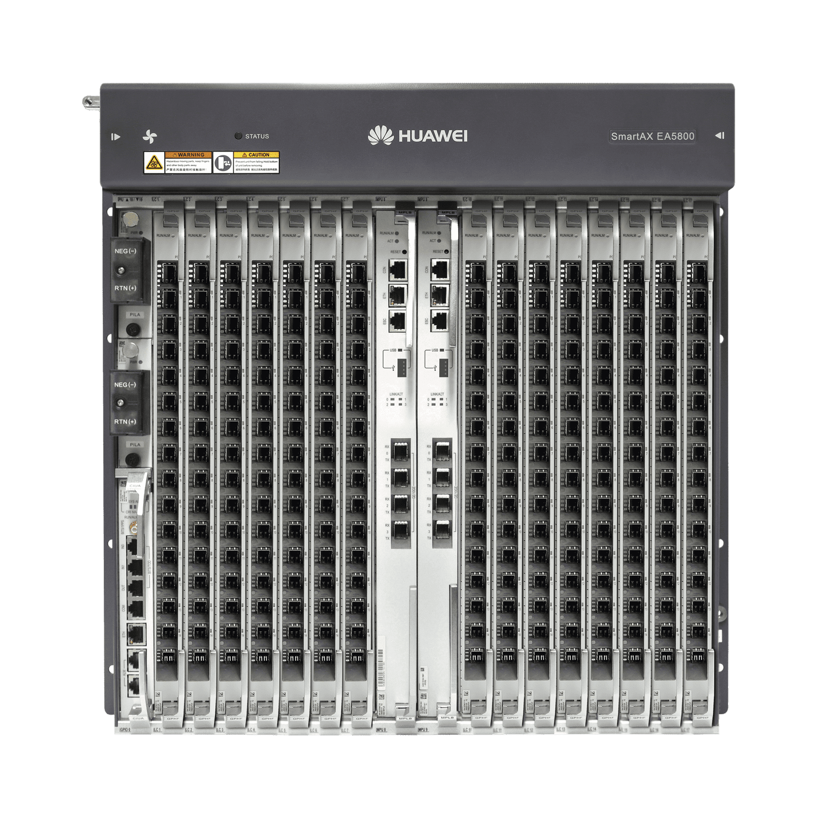 OLT GPON Carrier Class con 1 tarjeta de 16 puertos GPON, 15 ranuras, 2 Fuentes de alimentación DC, 11 UR EA5800-X15 218025 - HUAWEI