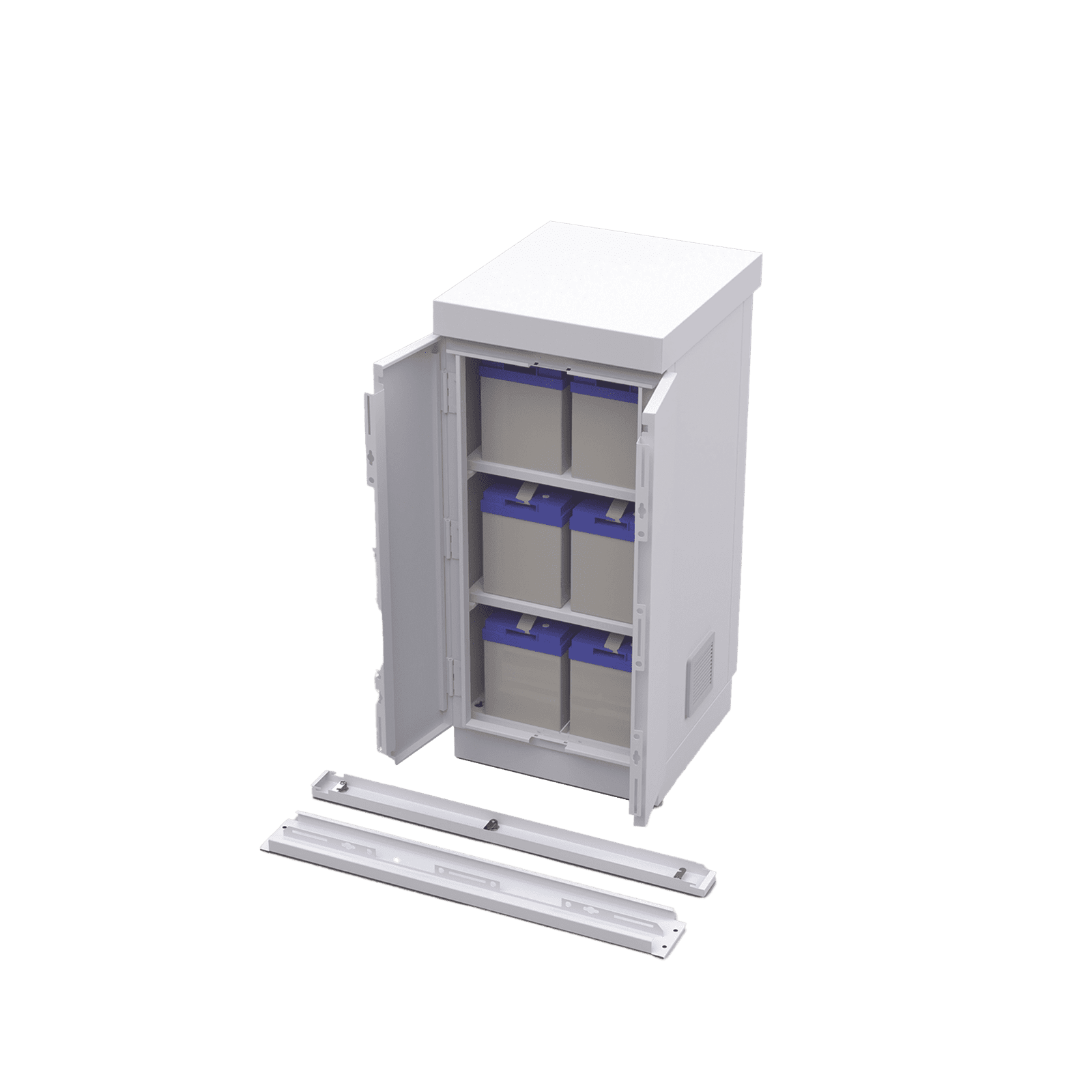Gabinete de Seguridad de Lámina Galvanizada para Almacenamiento de Baterías (Hasta 6 baterías PL110D12). EFCB051106W - EPCOM INDUSTRIAL