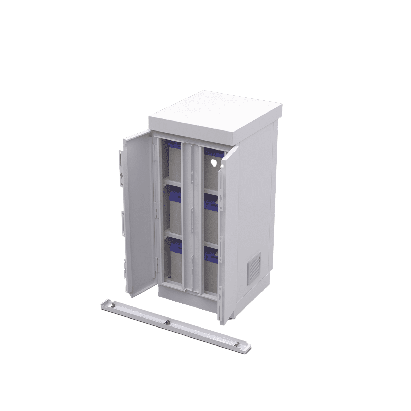 Gabinete de Seguridad de Lámina Galvanizada  para Almacenamiento de Baterías (Hasta 6 baterías PL110D12). EFCB051106W - EPCOM INDUSTRIAL