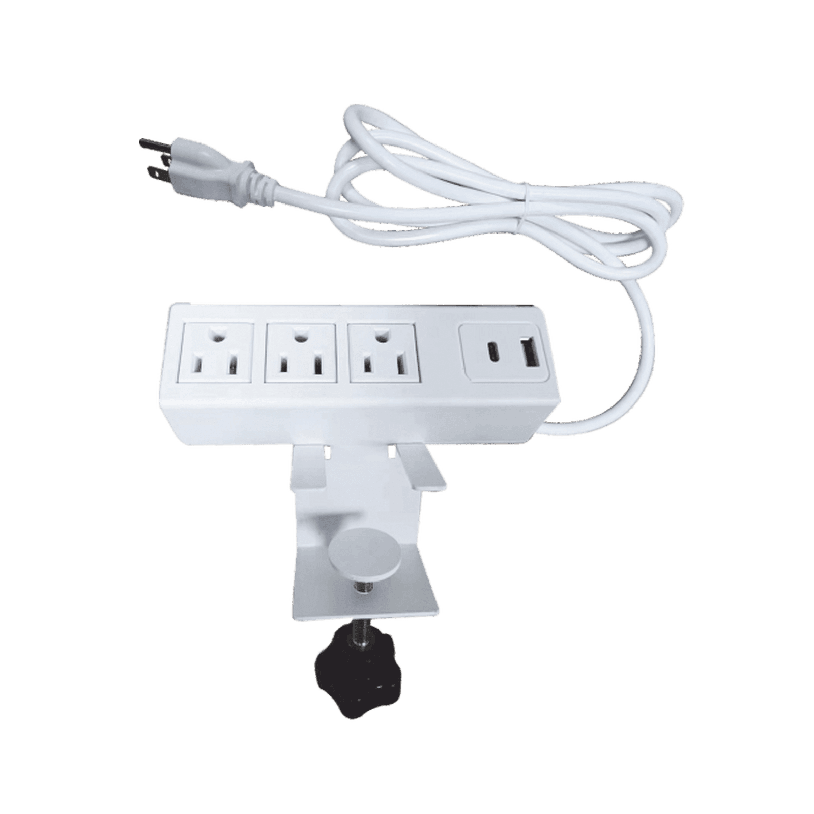 Tomacorriente para Escritorio / Cuenta con Bracket Ajustable a Diferentes Grosores / 3 Contactos 110VCA / 2 Contactos para Carga USB EM-3AC-WH - EPCOM POWERLINE