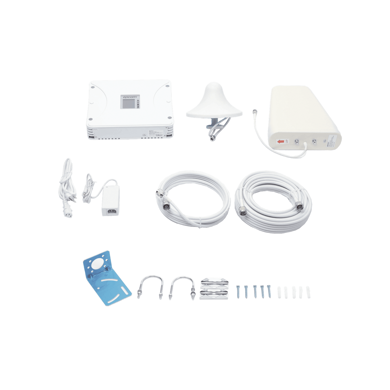 Kit Amplificador de Señal Celular 5G, 4G, 3G, VoLTE y Voz convencional. Funciona con Todos los Operadores. Soporta Múltiples Dispositivos y Tecnologías. Hasta 1200 metros cuadrados de Cobertura EP20M-5B-FK - EPCOM