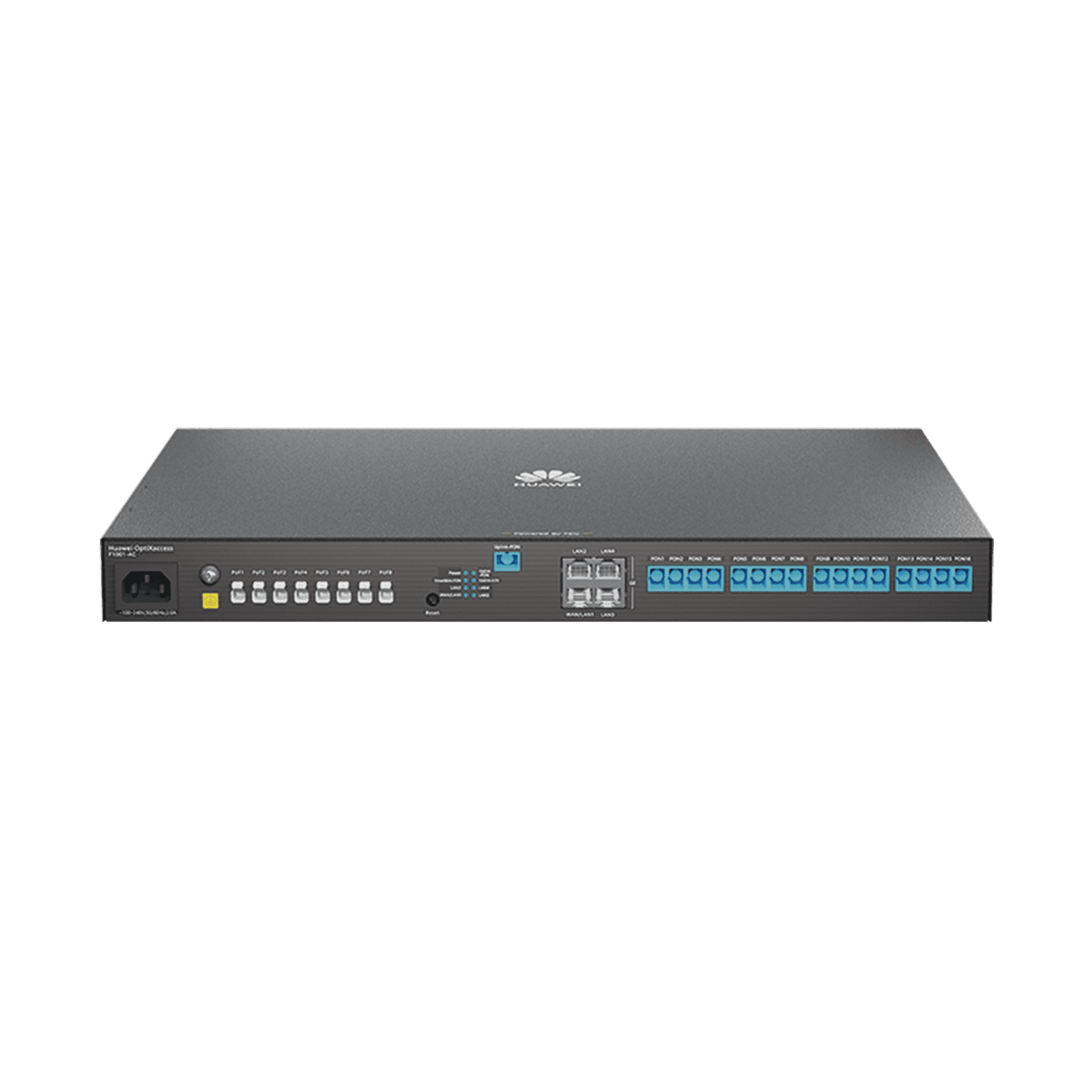 HUAWEI MiniFTTO – Gateway Óptico / 4 puertos GE (WAN/LAN) + 1 puerto XGPON (SC/UPC) + 8 puertos PoF (XC/UPC) + 16 puertos GPON(SC/UPC) / VPN / VLANs / Wi-Fi Roaming / Firewall / Administración Nube F1001-AC - HUAWEI