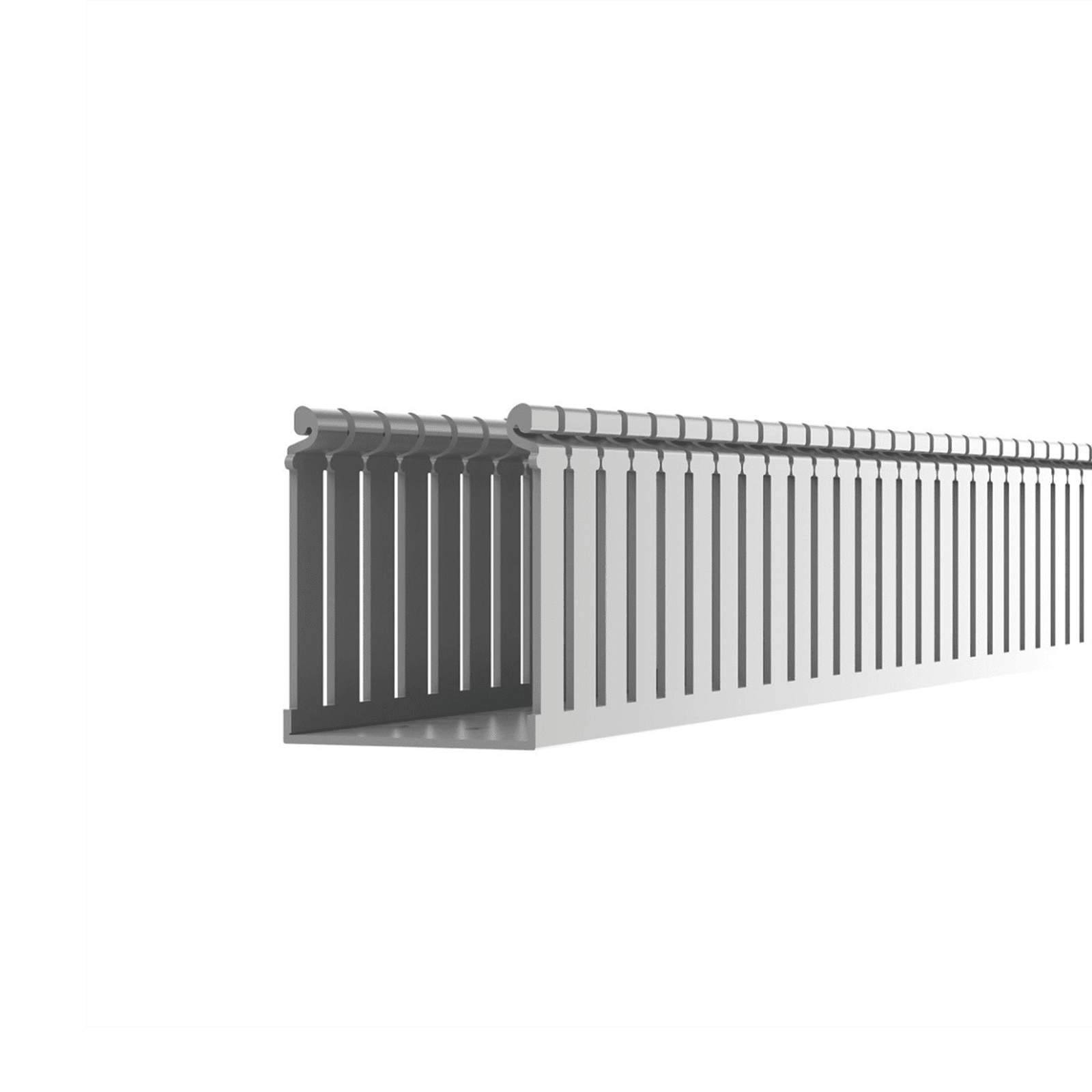 Canaleta Ranurada de PVC con Tapa, Tipo F, 108 mm de Ancho, 79.2 mm de Alto y 2 m de Largo, Color Gris FC4X3LG2 - PANDUIT