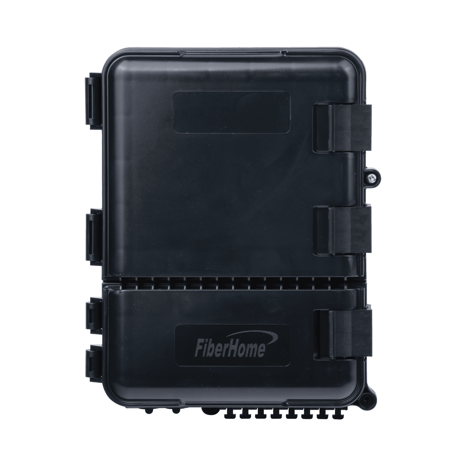 Caja de Distribución de Fibra Óptica para 24 Empalmes, con 8 acopladores SC/APC simplex, Exterior IP55, Color Negro FDP-440A 177489 - FIBERHOME