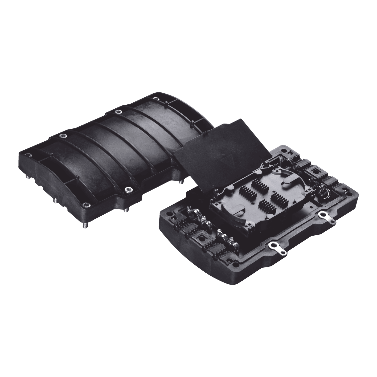 Caja de Distribución de Fibra Óptica Horizontal, hasta 48 empalmes, Exterior IP68 FITOSC320-H8 - FIBERHOME