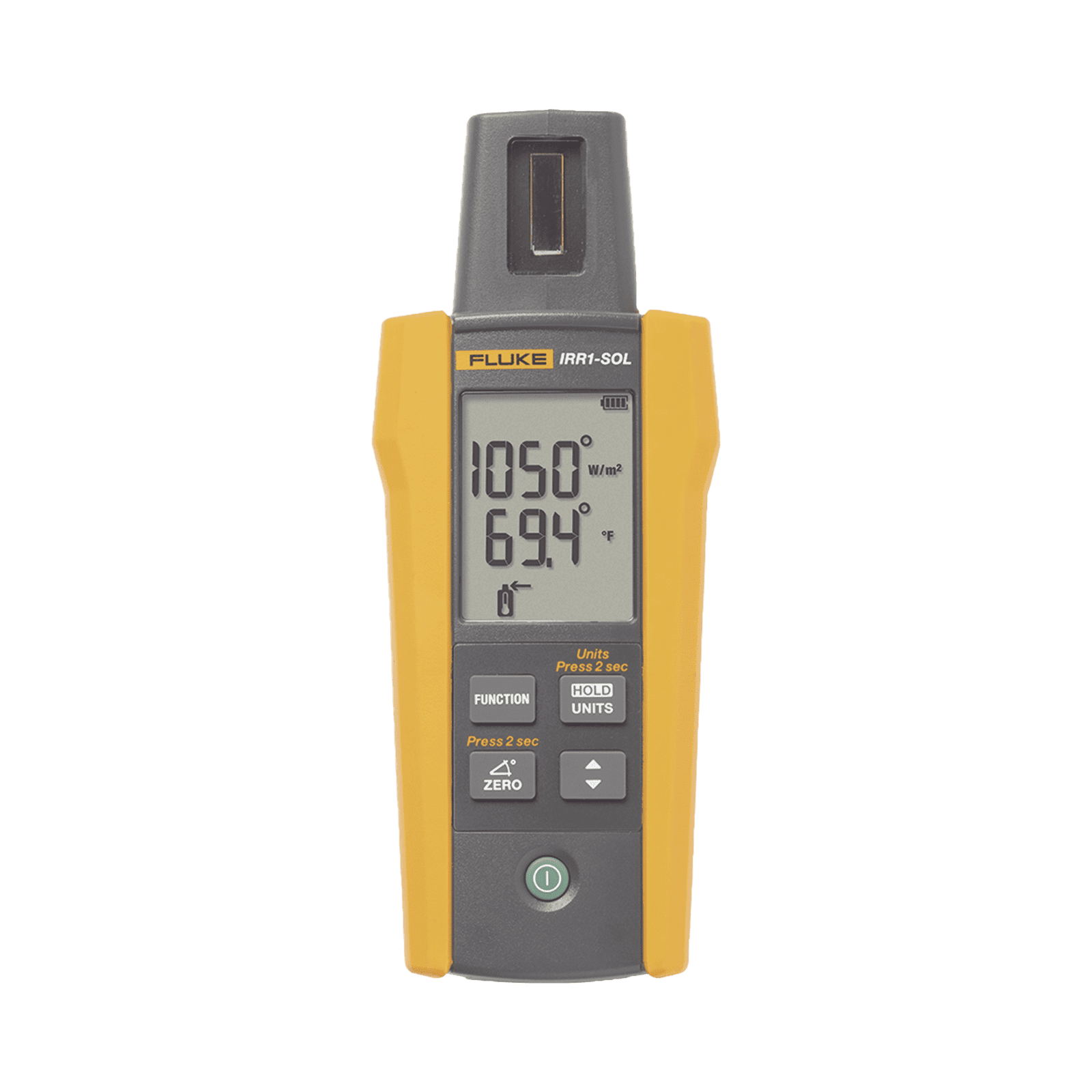 Medidor de Radiación Solar para Instalación, Mantenimiento y Generación de Informes de Paneles Solares o Sistemas Fotovoltaicos, Medida instantánea de hasta 1400 W/m² FLK-IRR1-SOL - FLUKE