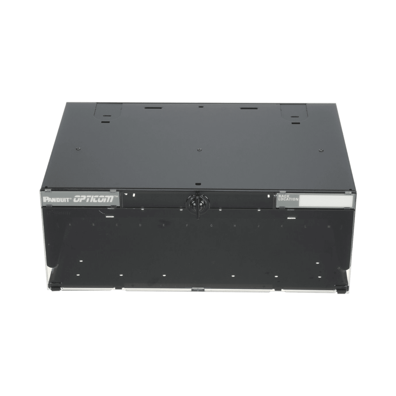 Panel de Distribución de Fibra Óptica, Acepta 12 Placas FAP o FMP, Bandeja Deslizable e Inclinable Hacia Abajo, Hasta 288 Fibras, Color Negro, 4UR FRME4 - PANDUIT