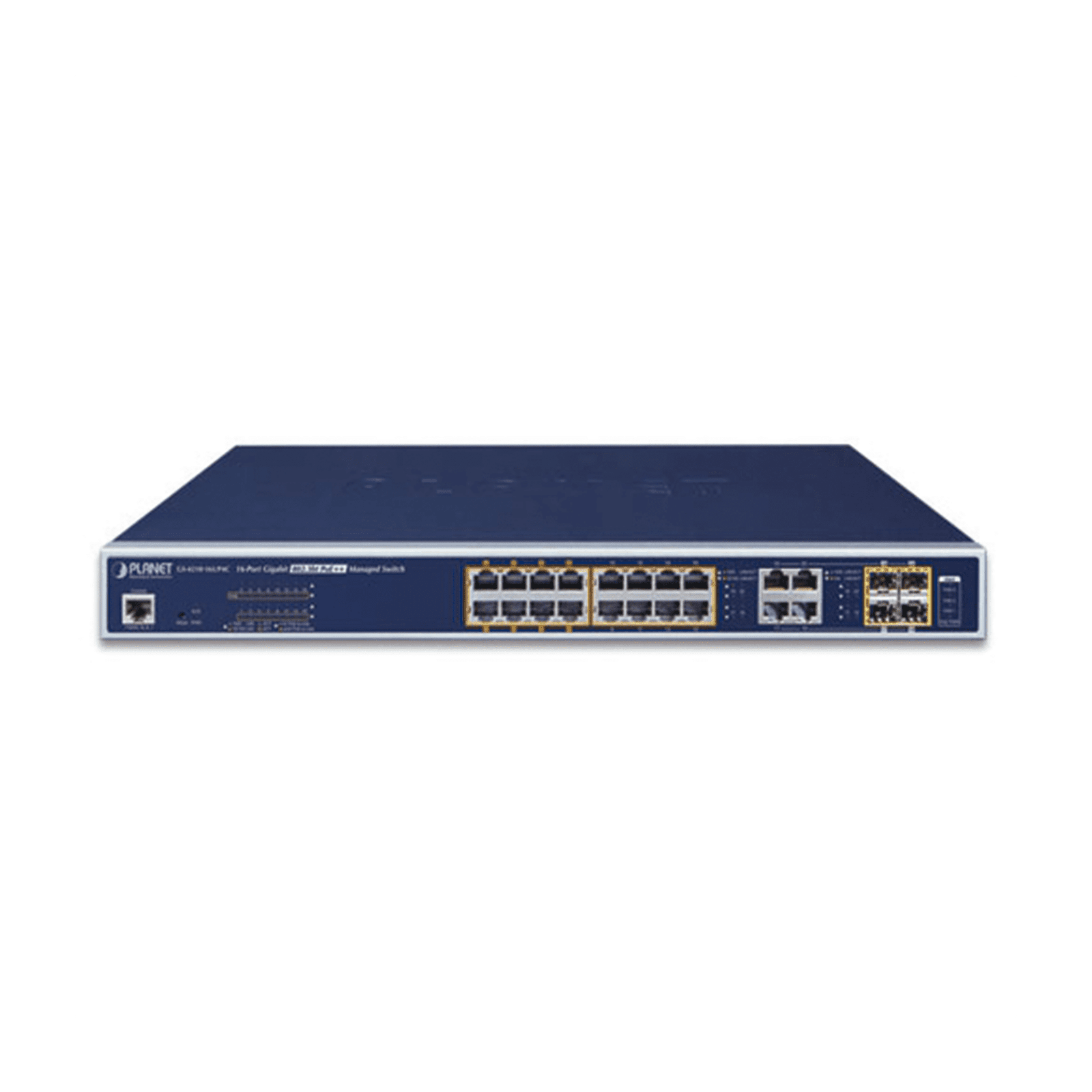 Switch administrable L2, 16 puertos 10/100/1000T Ultra PoE + 4 puertos Gigabit Combo TP/SFP GS-4210-16UP4C 188145 - PLANET
