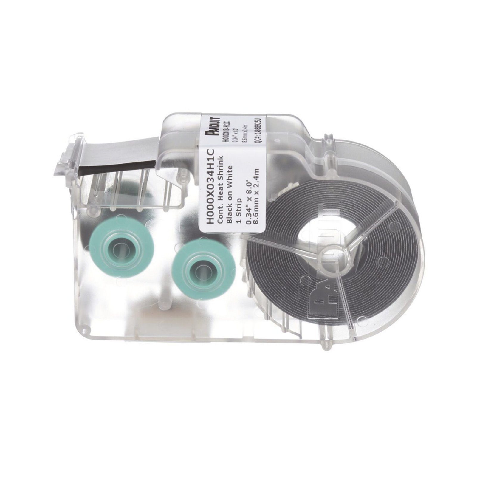 Casete de Etiquetas de Poliolefina de Cinta Continua, Tubo Termocontráctil, 8.6 mm de Ancho, 2.4 m de largo, Para Cables de 1.5 a 4.8 mm (18-12 AWG) de Diámetro, Color Blanco H000X034H1C - PANDUIT