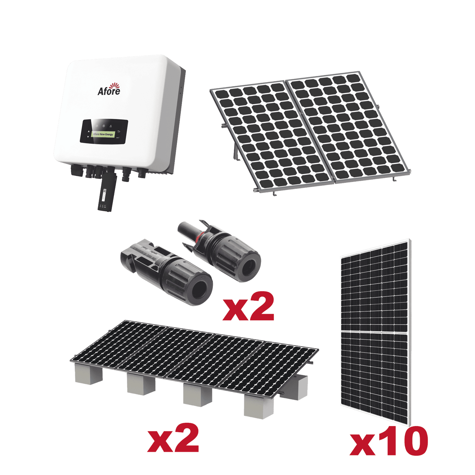Kit Solar Interconexion  / 5kW  220Vca / Inversor AFORE / Montaje Incluido HNS5000TLKIT1 - AFORE