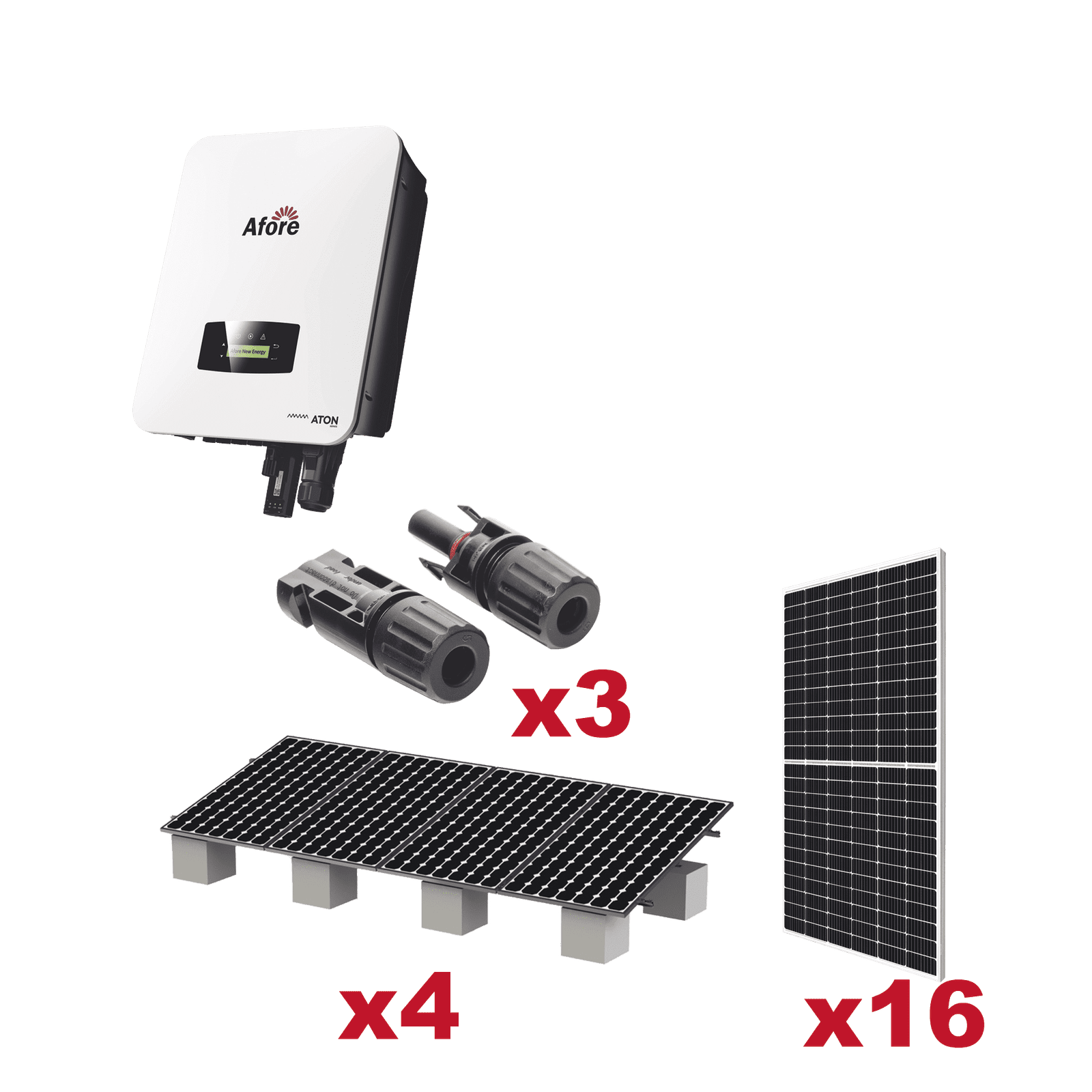 Kit Solar Interconexion  / 8kW  220Vca / Inversor AFORE / Montaje Incluido HNS8000TLKIT1 - AFORE