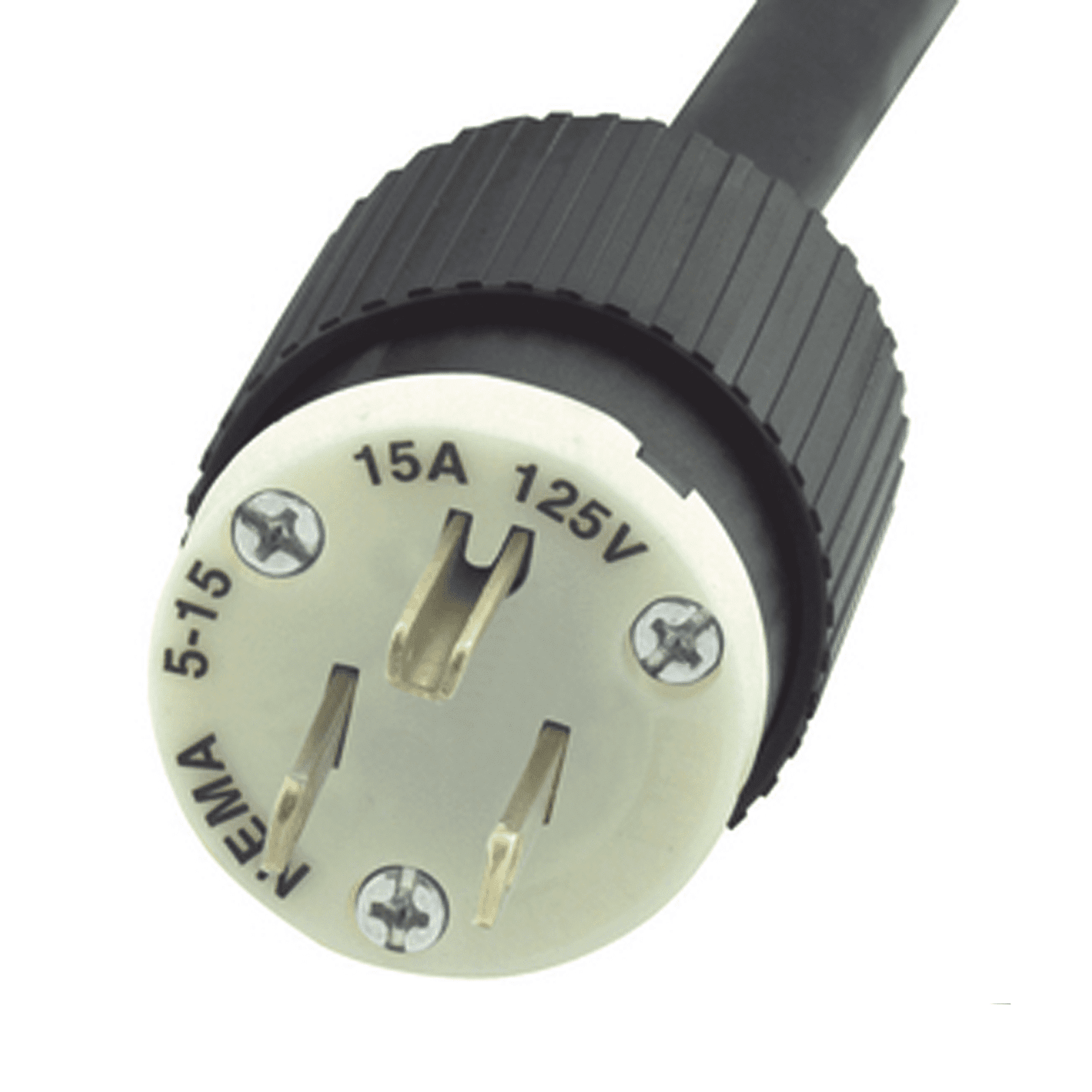 Clavija Negra 15 A 125 V CA 2 Polos 3 Hilos (NEMA 5-15P). HUB-BRY-5266-NP - HUBBELL