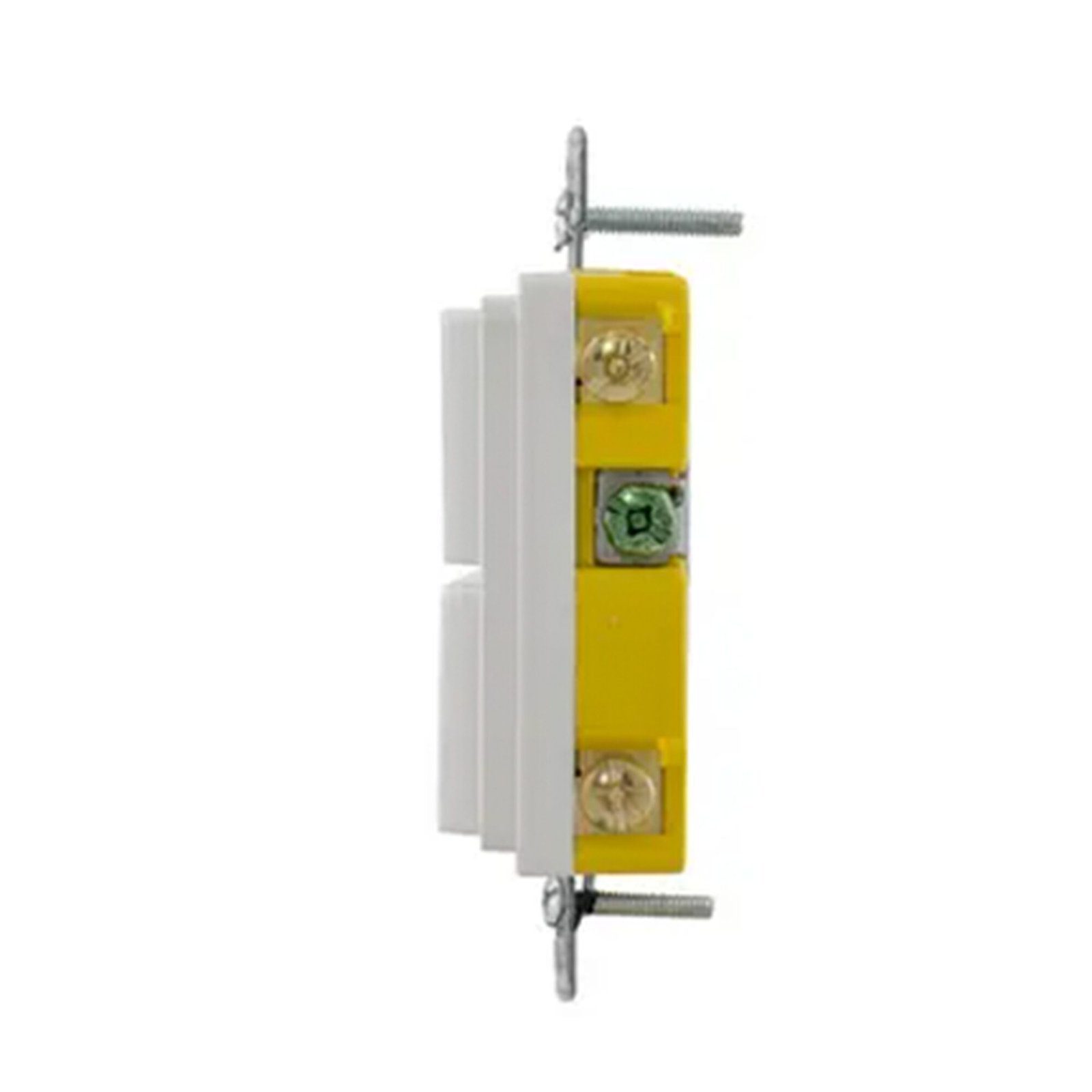 Interruptor Residencial 15 A 120-277 V, con 2 Bases Unipolares, Cableado lateral, Color Blanco. HUB-RCD-101W - HUBBELL