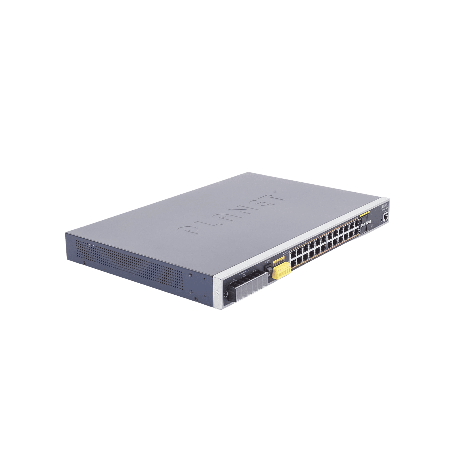 Switch PoE Industrial Capa 3, Con 24 Puertos PoE Gigabit 802.3af/at, 4 Puertos SFP Compartidos 100 / 1000X, Soporta temperaturas extremas de -40 ~ 75°C IGS-6325-24P4S 186693 - PLANET