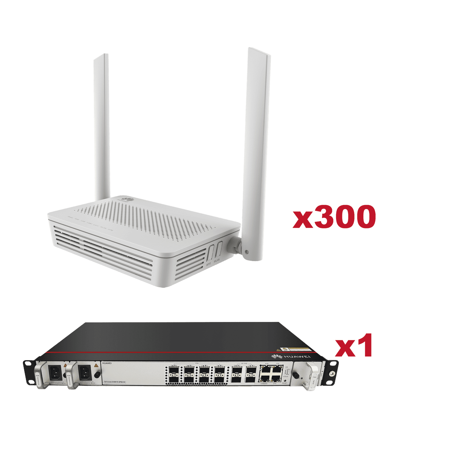 Kit 300 ONTs EG8021V5 GPON WiFi5 + 1 OLT EA5801E-GP08 (8 puertos GPON) EG8021V5-KIT - HUAWEI