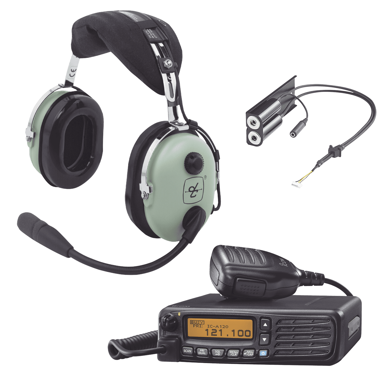 Kit Radio Movil Aéreo Icom con Auricular David Clark para Aviación General ICA120KIT - ICOM
