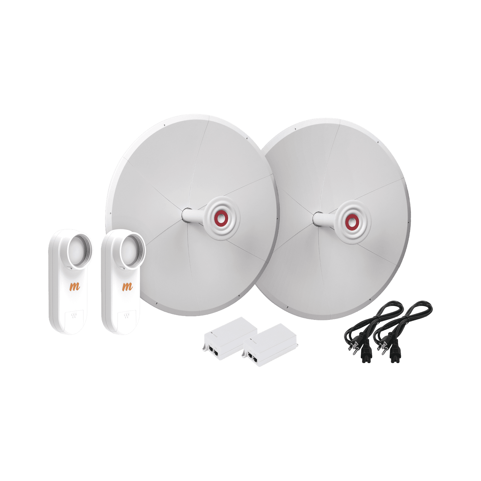 Kit de 2 radios C5X con antenas TXPD30C5X (30 dBi), rango de frecuencia extendida (4.9 a 6.4 GHz), incluye inyector POE y cable de alimentación C5X-TXPD30-KIT - MIMOSA NETWORKS