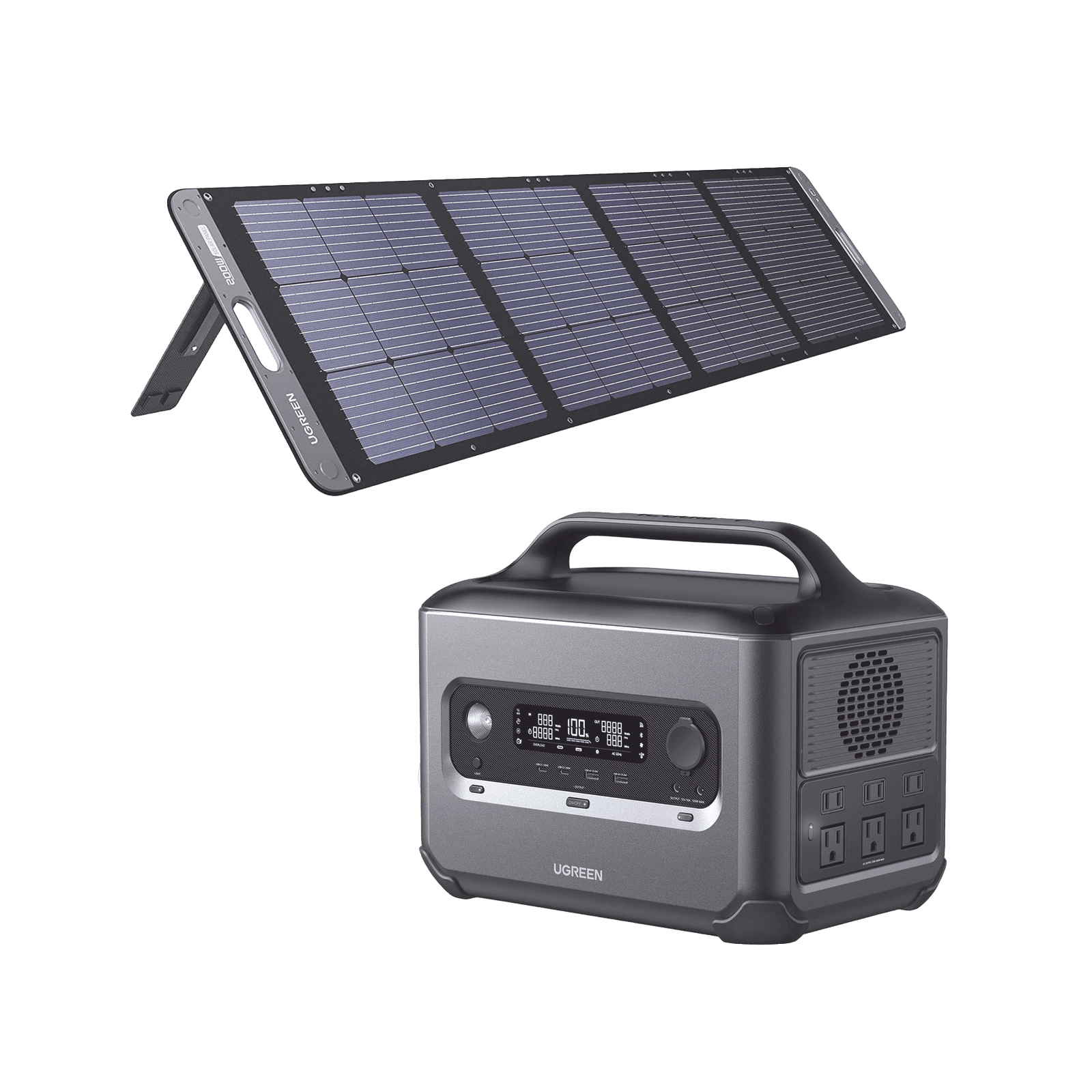 Kit de Estación de Energía Portátil 1200W (1024Wh) + Panel Solar Plegable de 200W UGREEP-KIT1200W - UGREEN