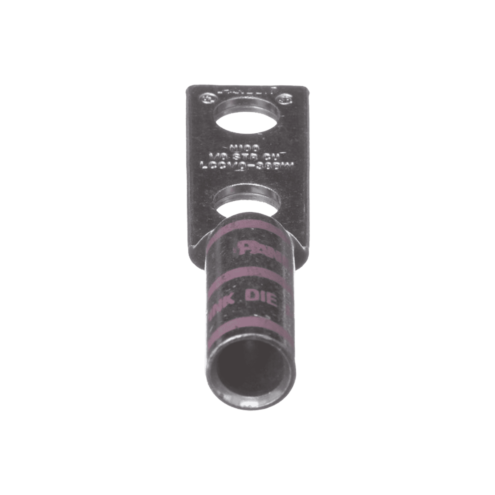 Terminal de Compresión de Barril Largo, de Dos Orificios de 3/8, para Cable 1/0 AWG, Espacios Entre Orificios de 1 in LCC1/0-38DW-X - PANDUIT