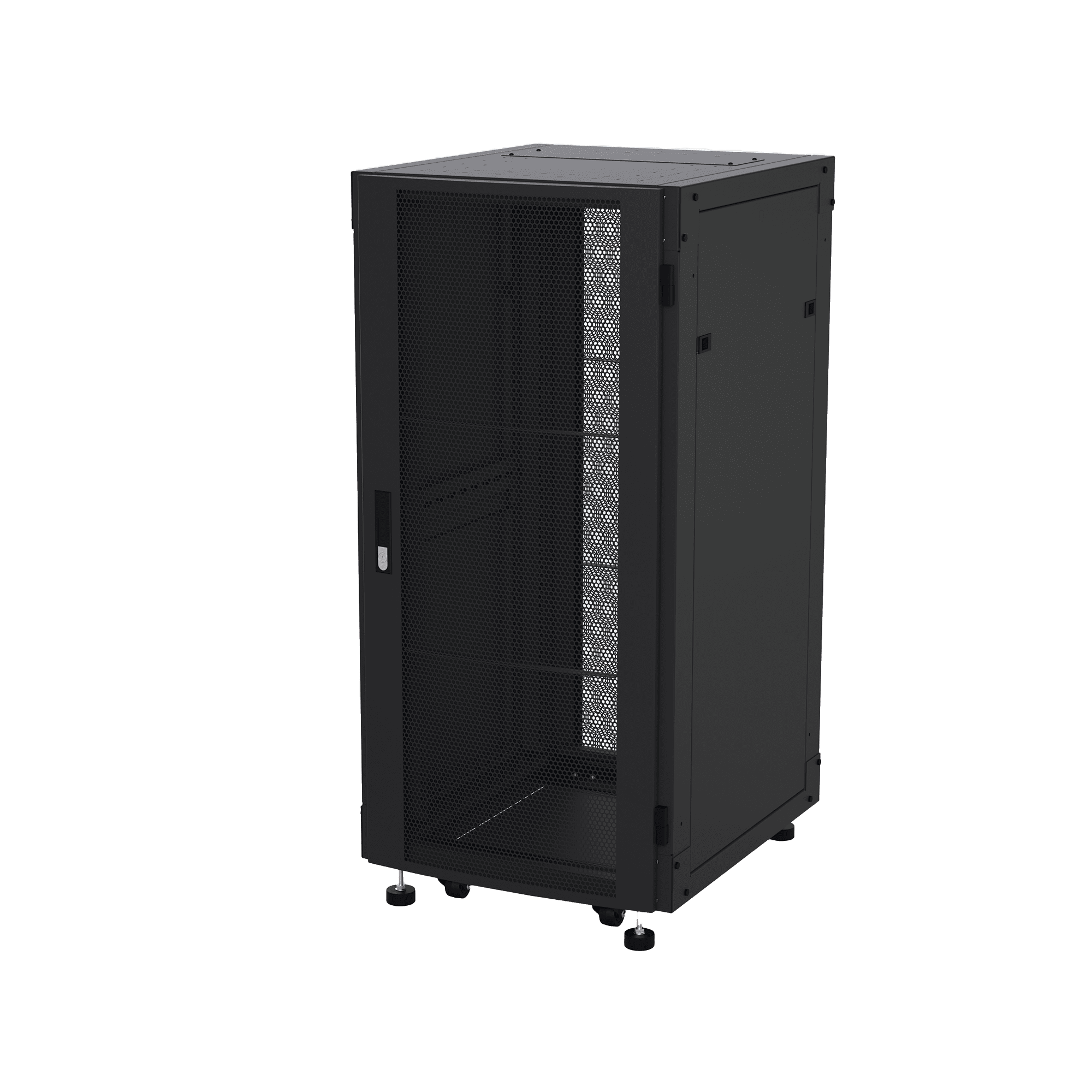 Gabinete Profesional para Telecomunicaciones de Piso, 24 UR, 600 mm de Profundidad, Puerta Ventilada y Chapa de Seguridad con Llave Única para un Almacenamiento Eficiente y Protegido LF-06-06-24UB - LINKEDPRO BY EPCOM