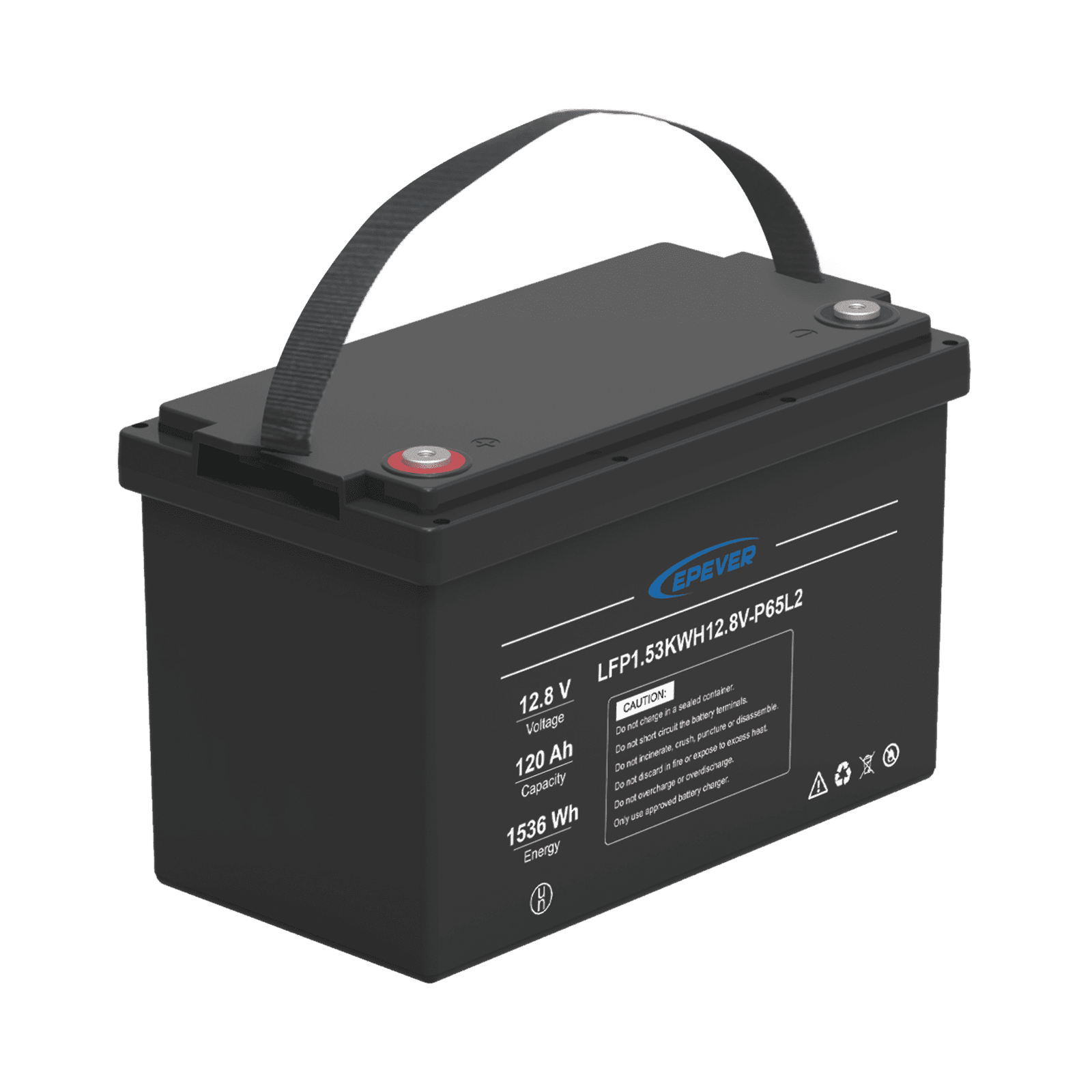 Batería de Litio LiFePO4 Ciclo Profundo 12.8Vcc, 120 Ah, 1.53Kwh, para Exterior, Libre de Mantenimiento LFP120EP12.8 - EPEVER