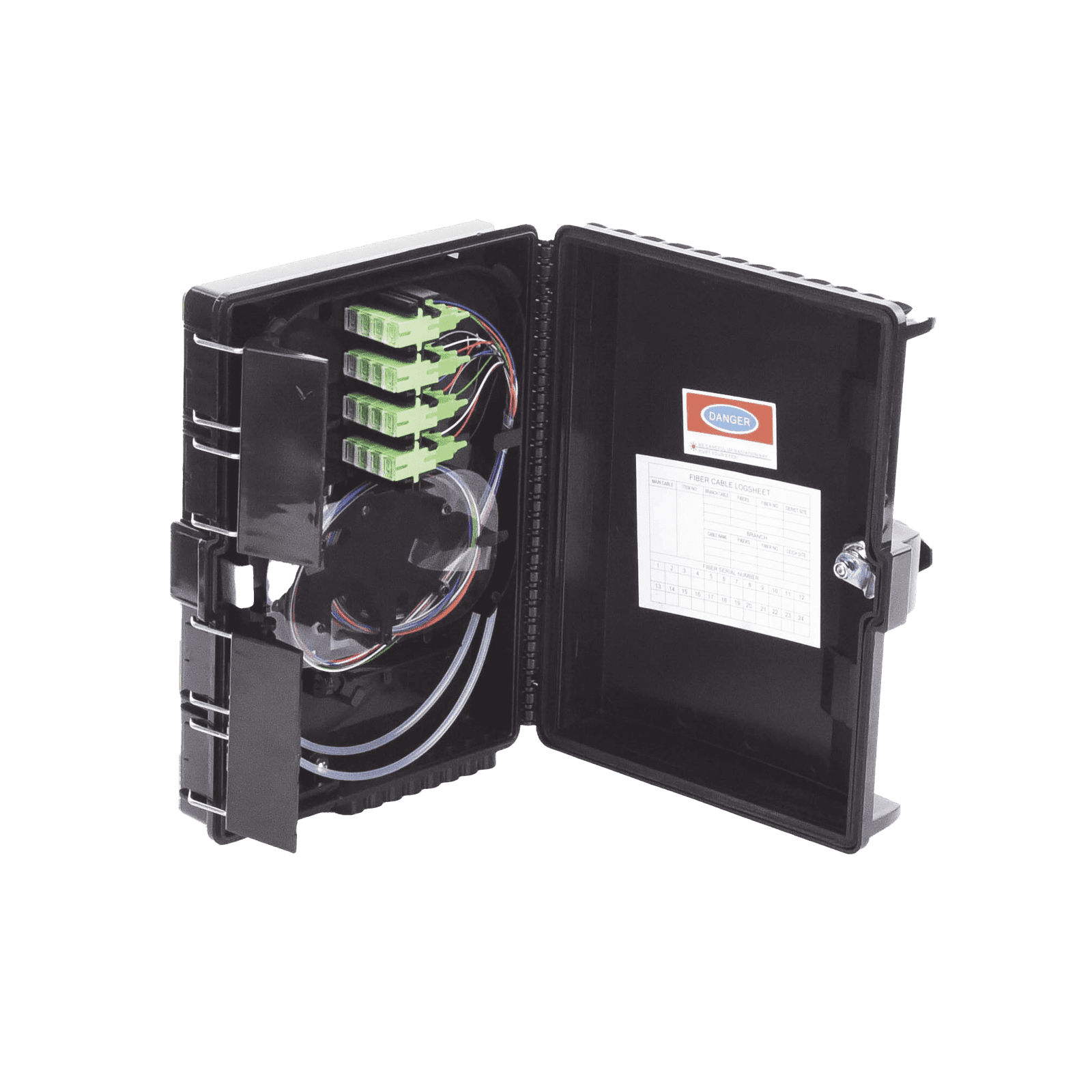 Cierre de Empalme para 24 fusiones de fibra óptica, Interior/Exterior, con 16 acopladores SC/APC y splitter 1×16, IP65 LP-FAT16 218050 - LINKEDPRO BY EPCOM