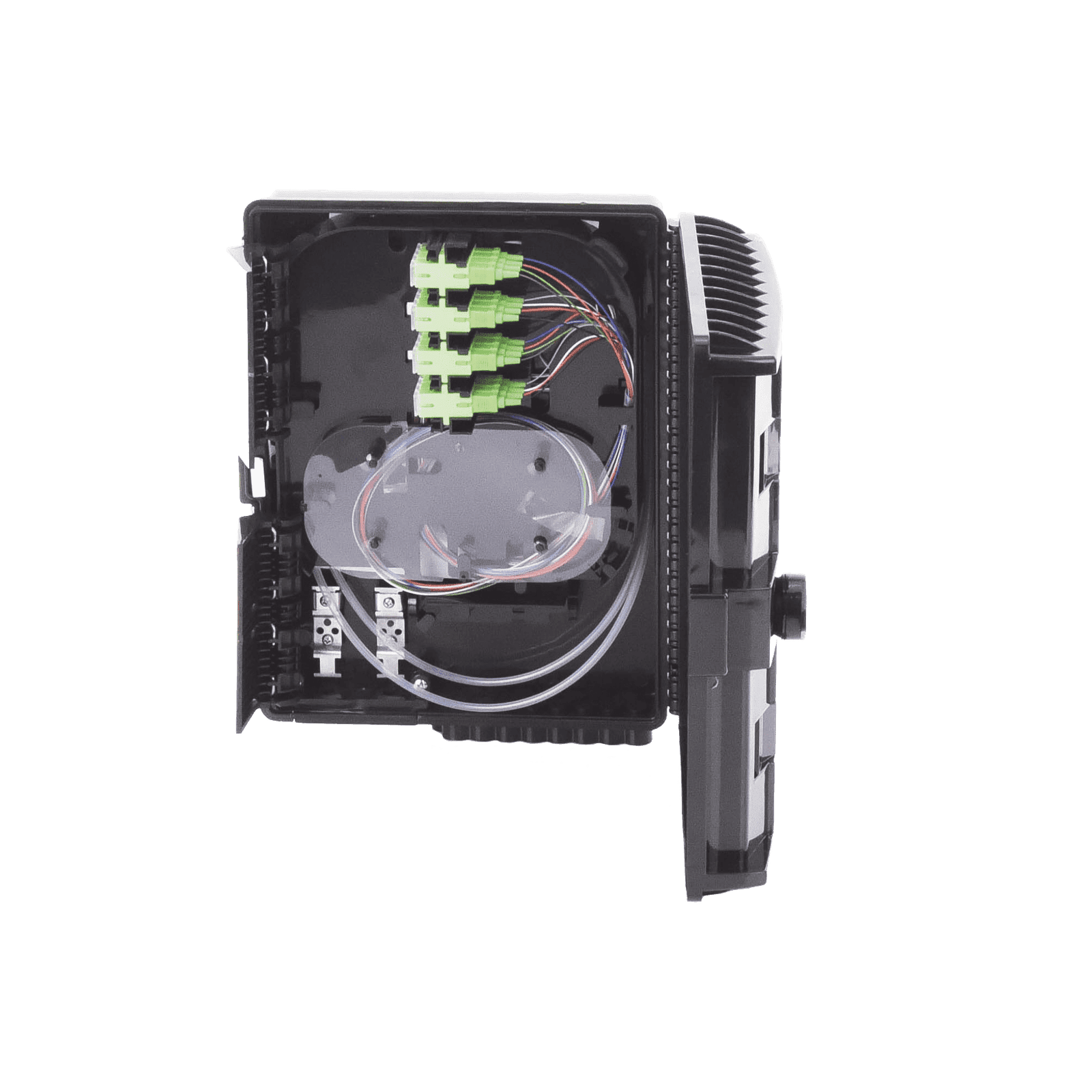 Cierre de Empalme para 24 fusiones de fibra óptica, Interior/Exterior, con 16 acopladores SC/APC y splitter 1×16, IP65 LP-FAT16 218050 - LINKEDPRO BY EPCOM